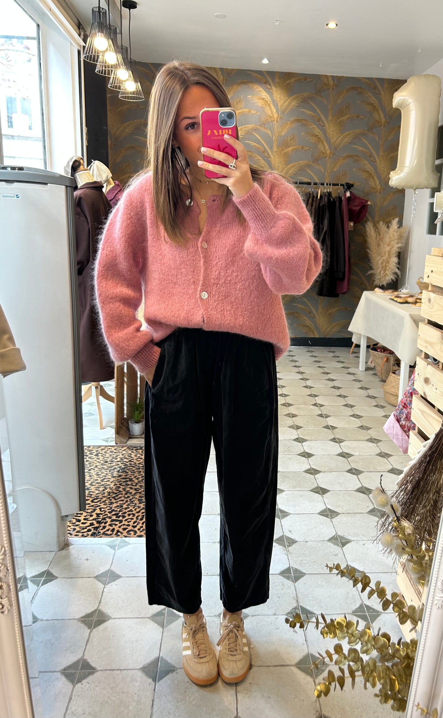 Pantalon Magique en velours gris - Johanna Paris
