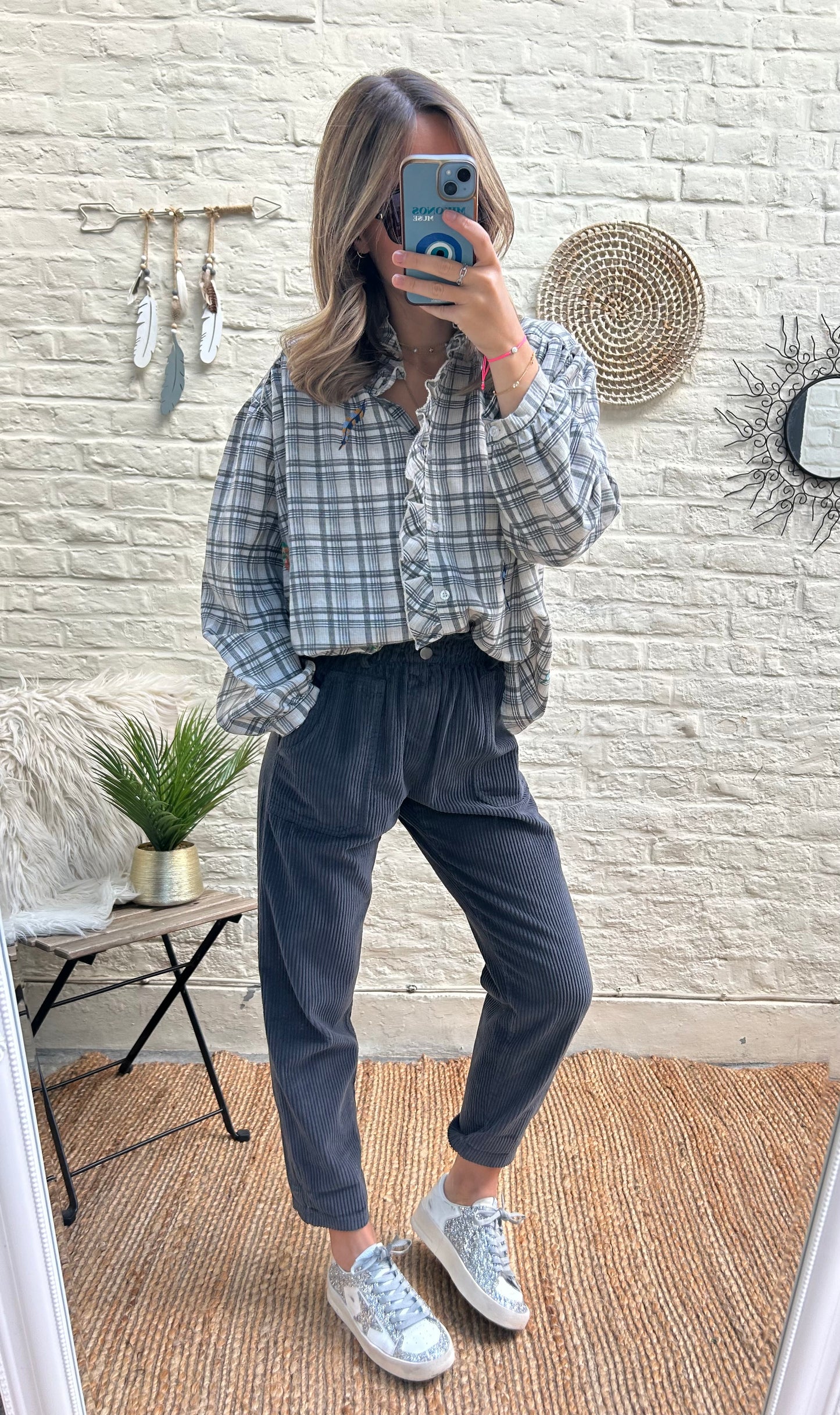 Pantalon en velours gris - Johanna Paris