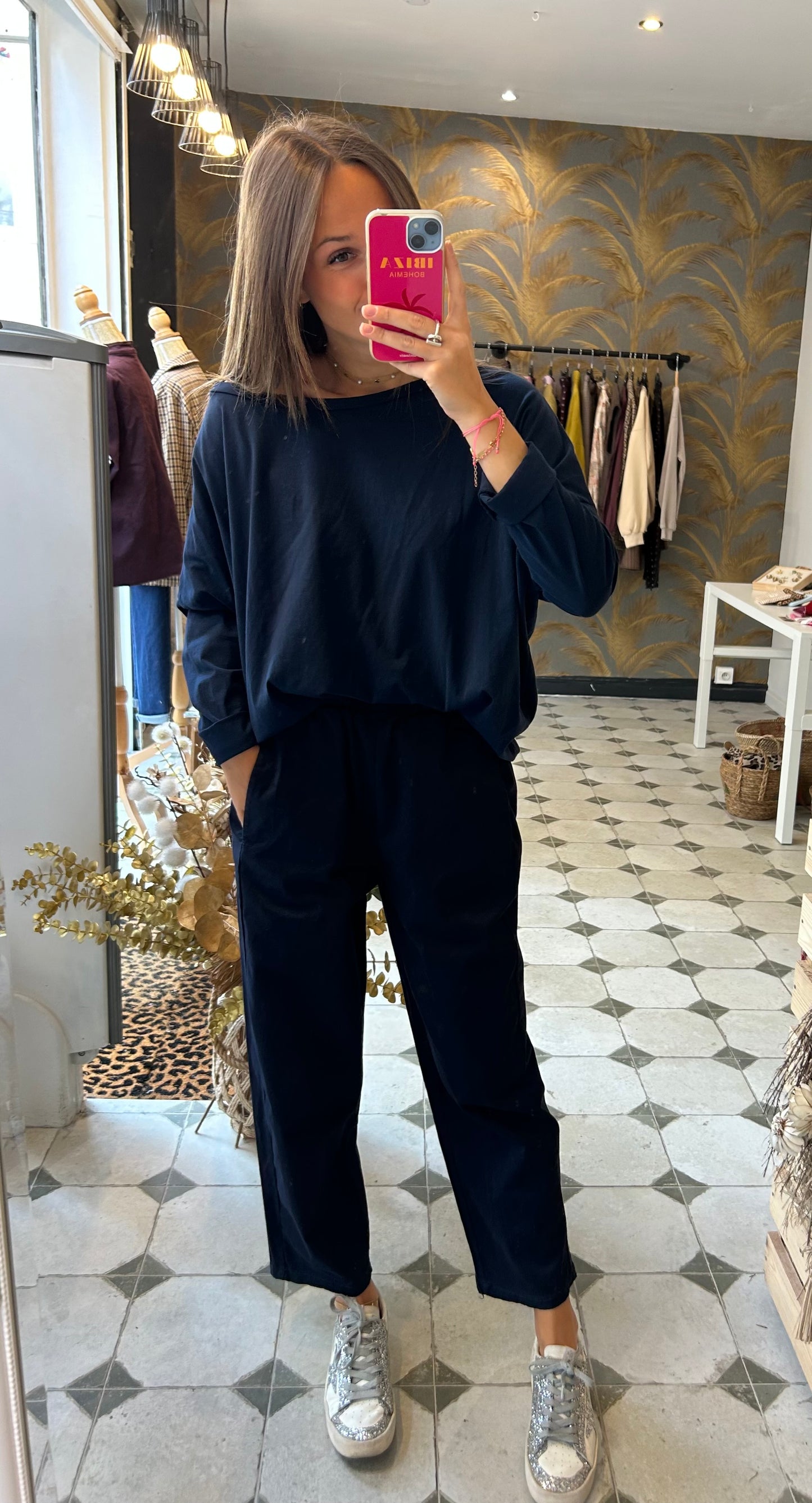 T-Shirt Col Bateau noir - Johanna Paris