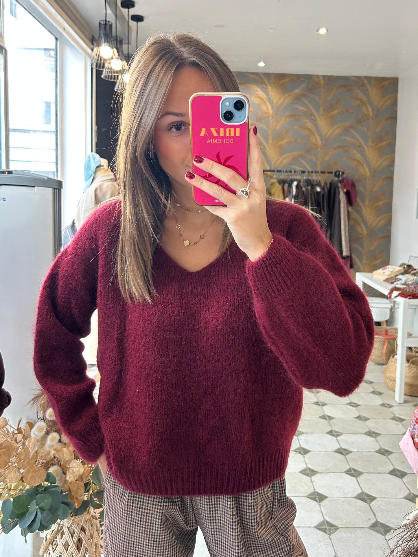 Pull Camille bordeaux