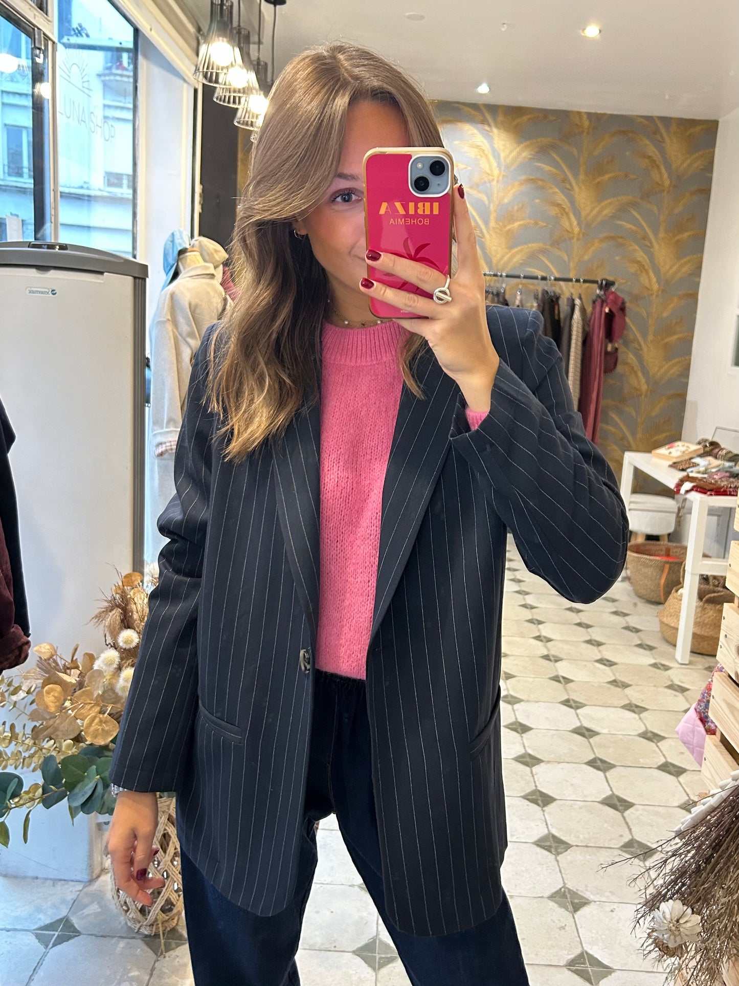 Blazer Scarlett bleu marine à rayures