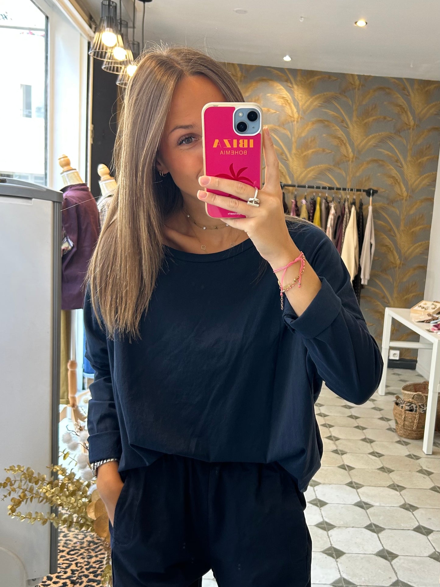T-Shirt Col Bateau noir - Johanna Paris