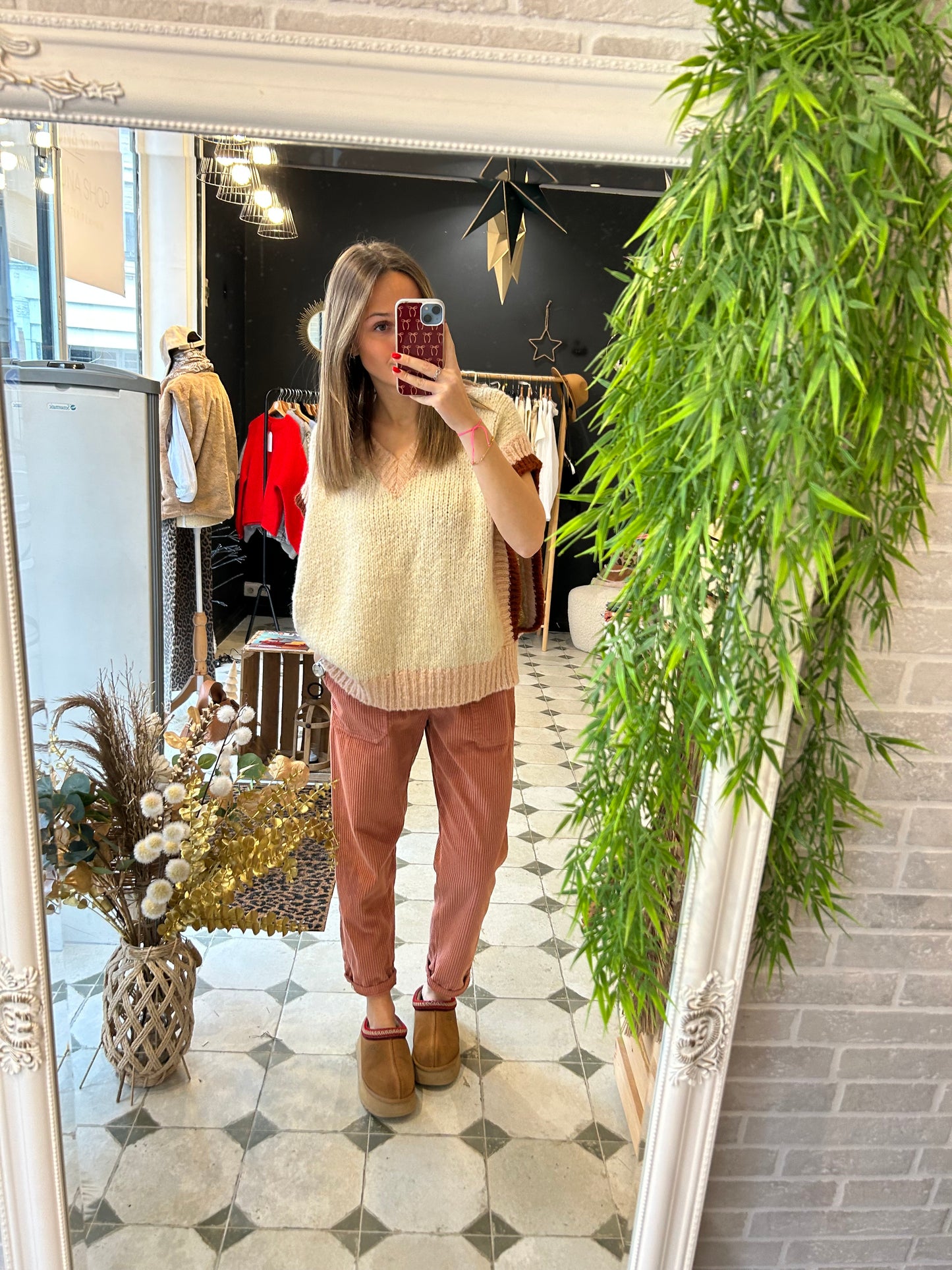 Pantalon en velours rose - Johanna Paris