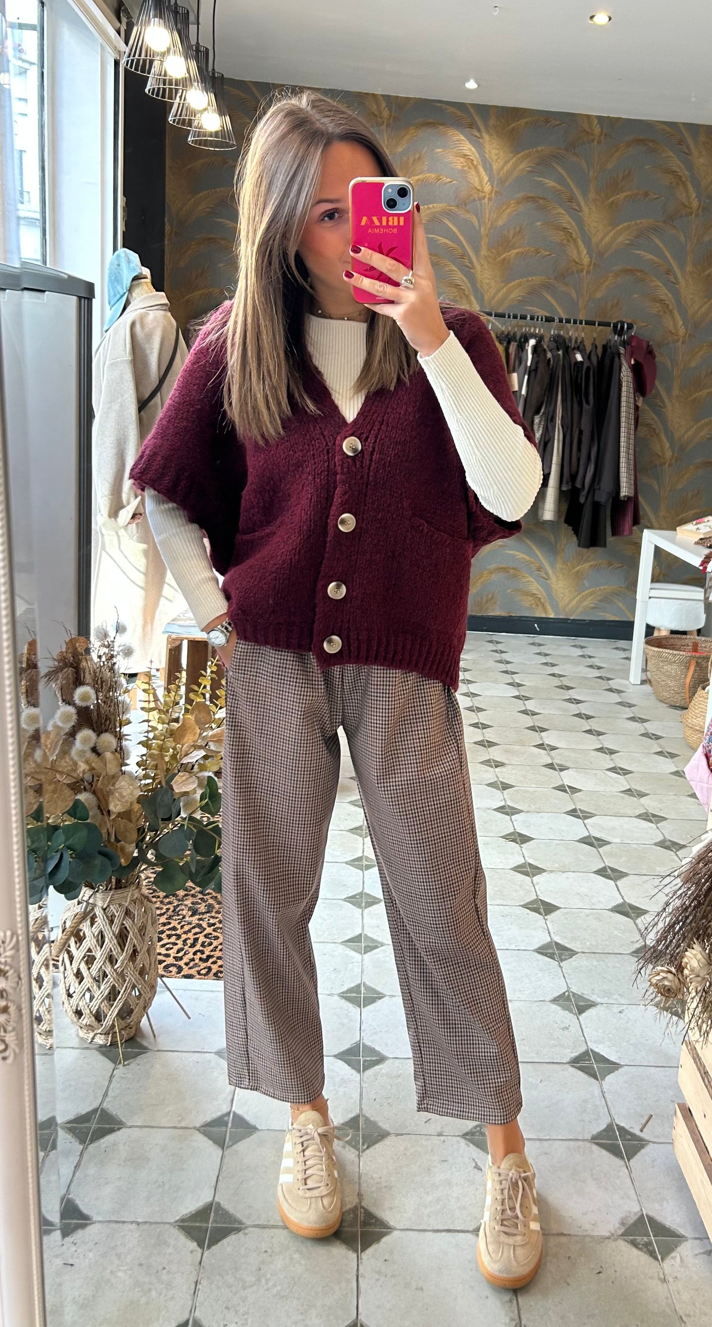 Gilet Jamie bordeaux - Johanna Paris