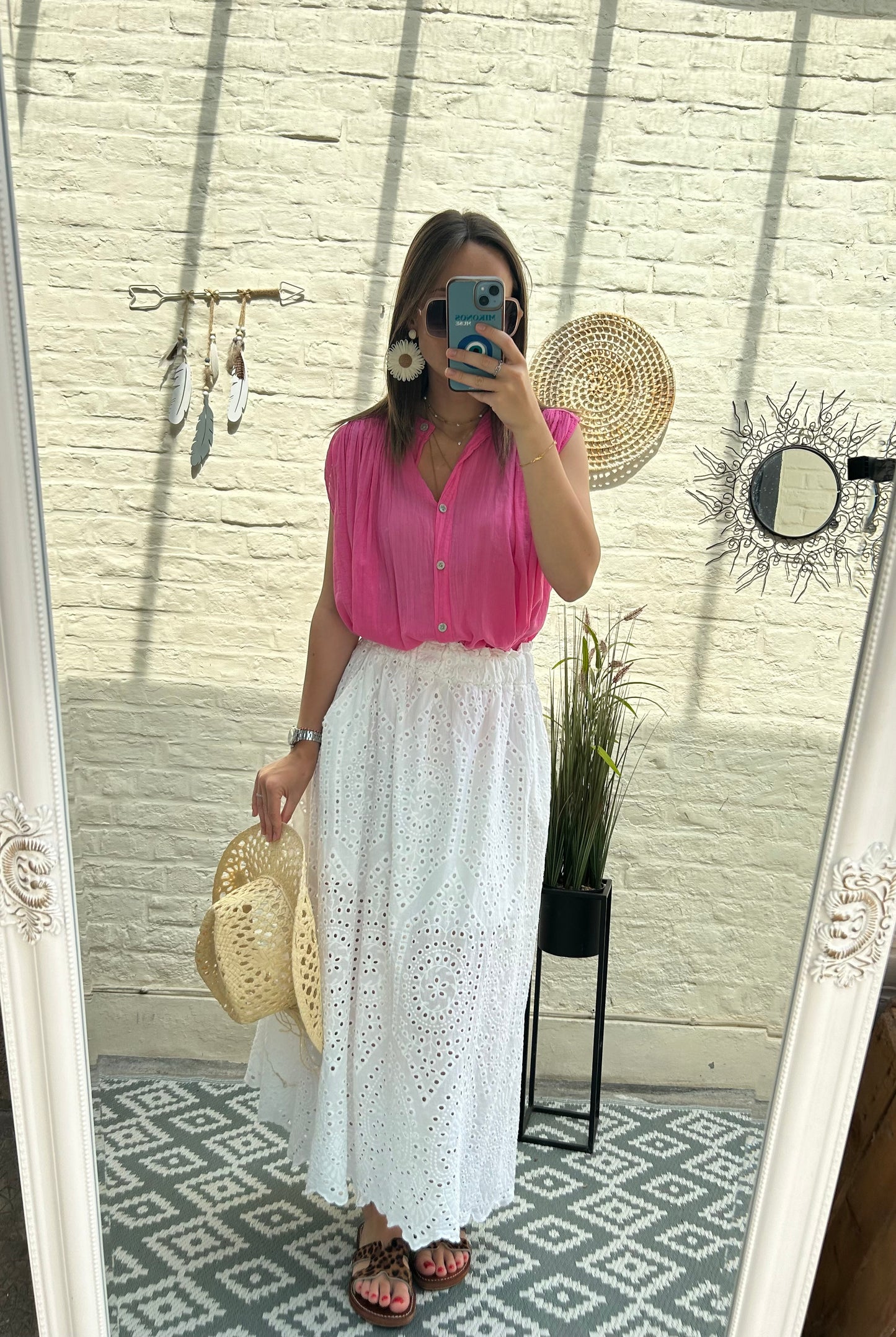 Jupe longue en broderie anglaise - Johanna Paris