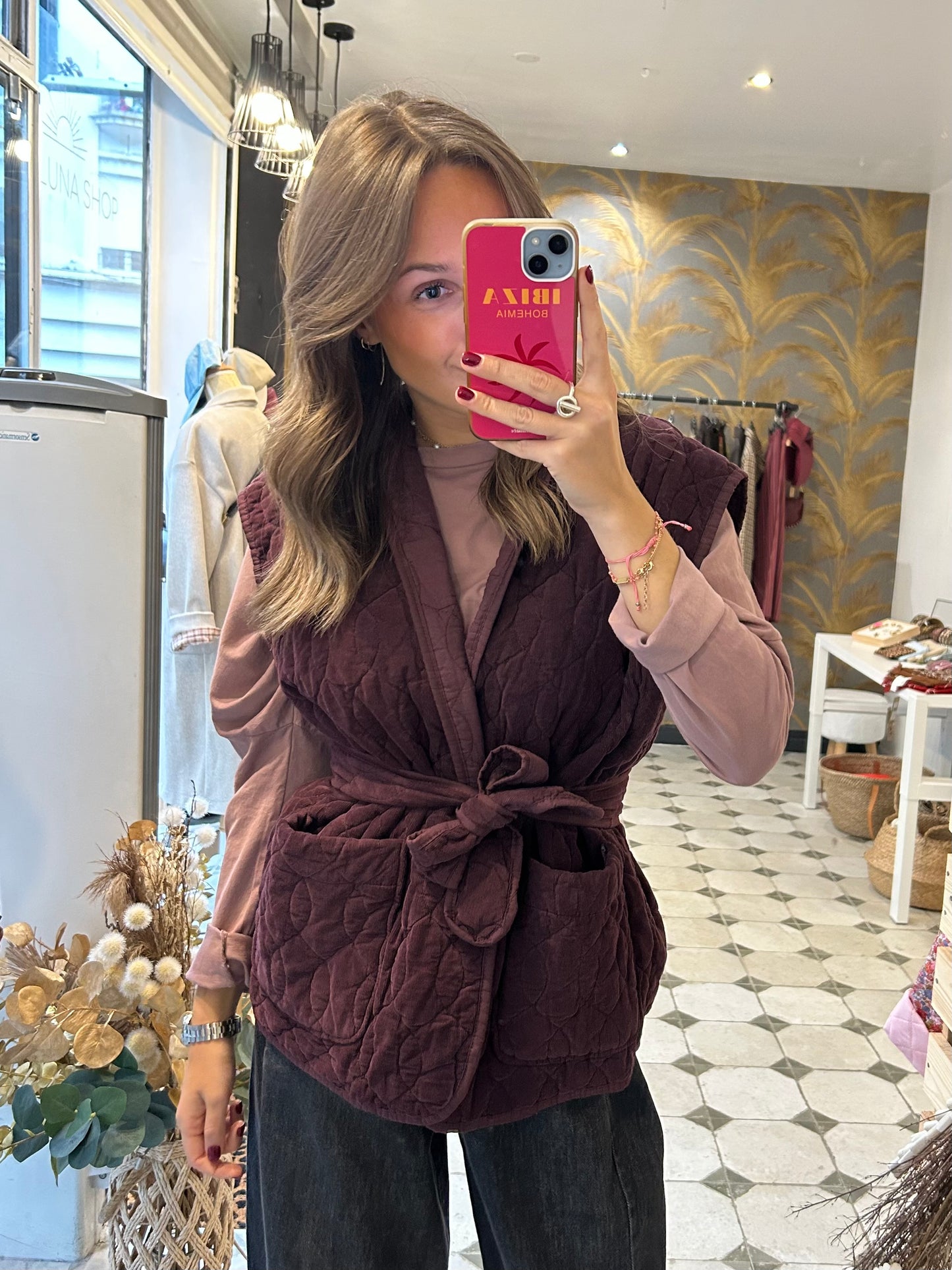 Veste sans manches Aurore prune - Johanna Paris