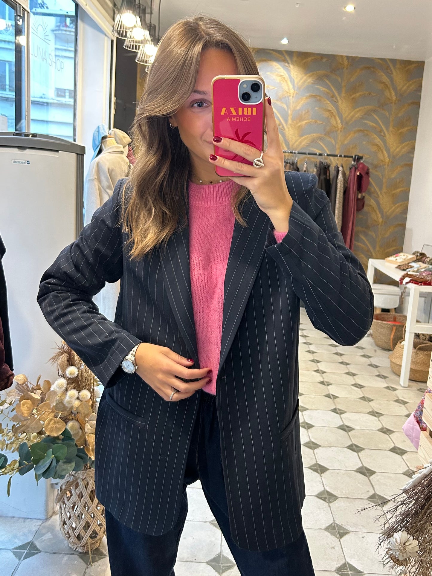 Blazer Scarlett bleu marine à rayures