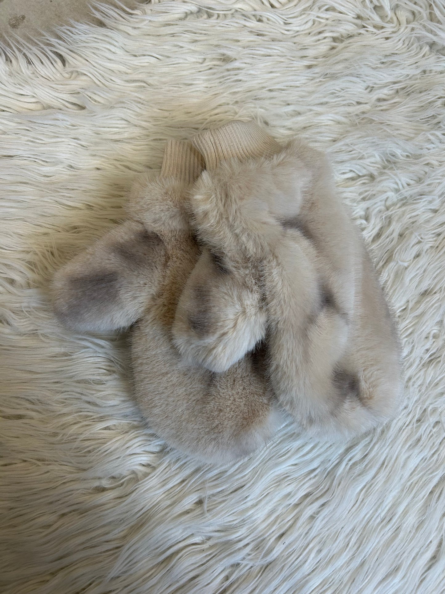 Moufles en fourrure - écru