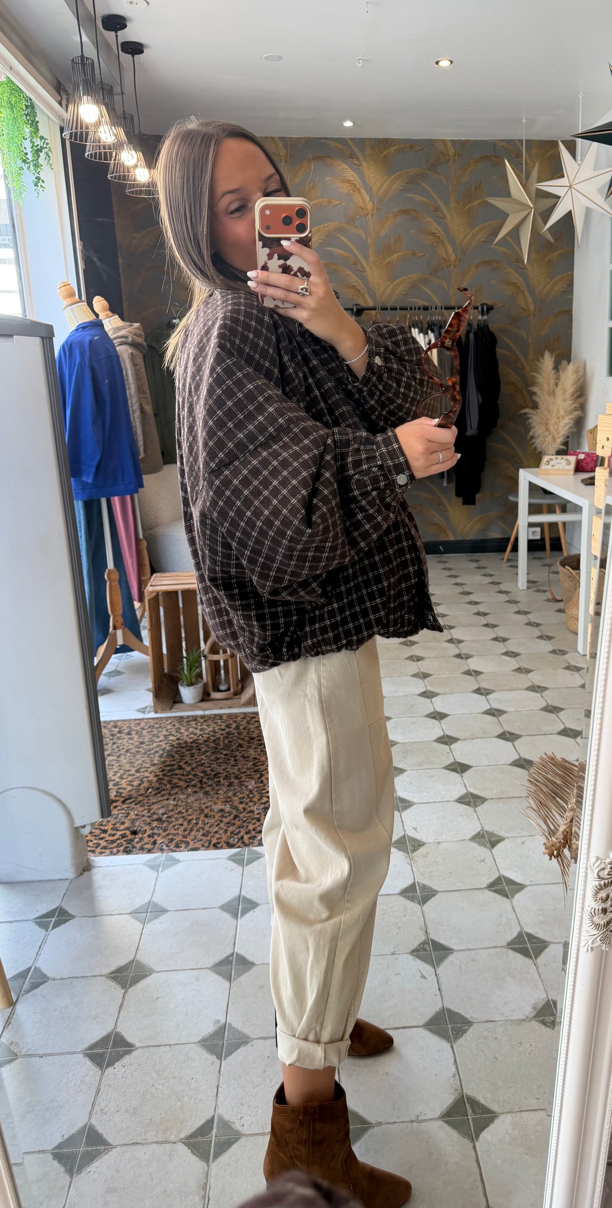 Blouson boule à carreaux - Johanna Paris