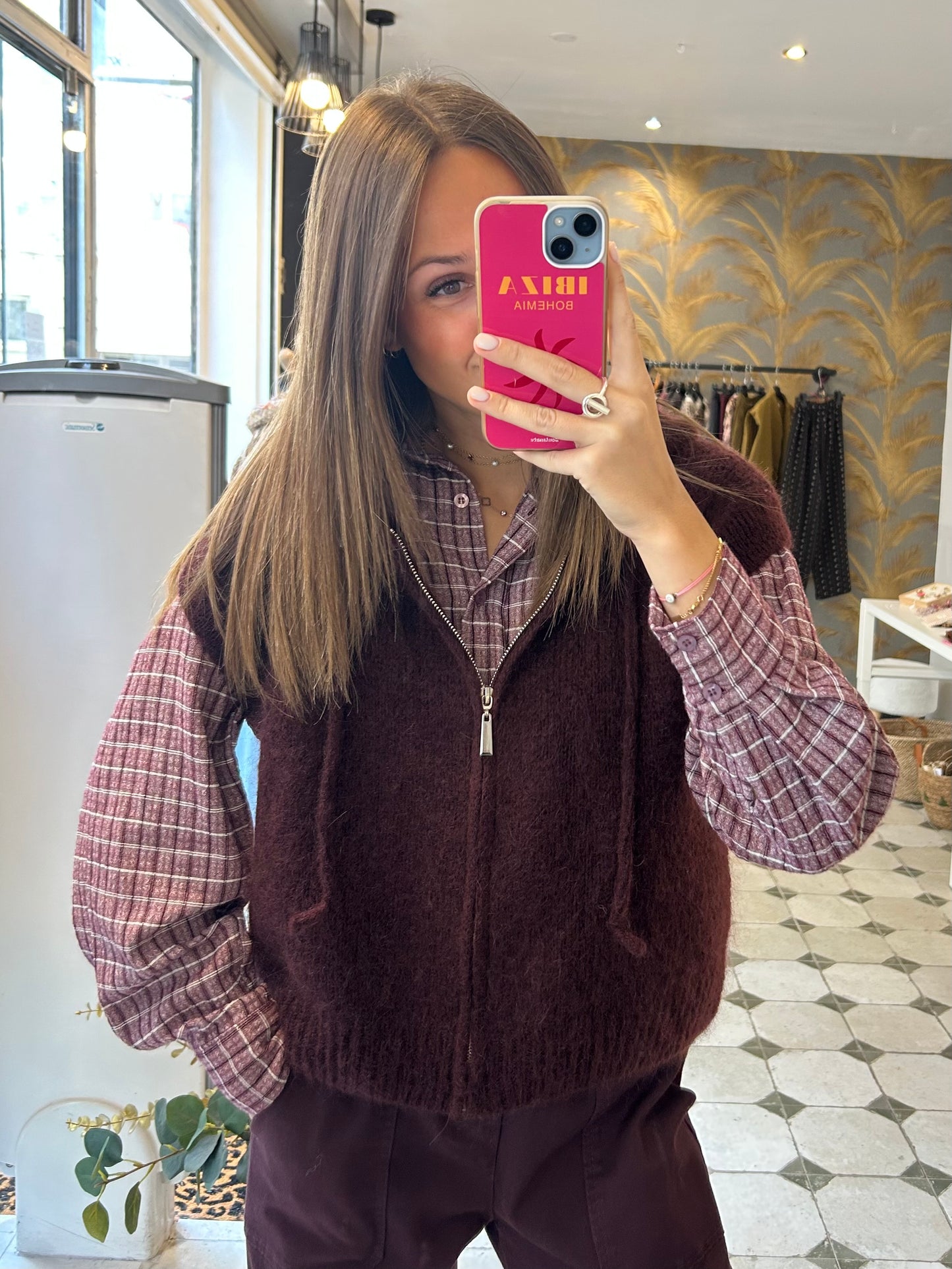 Pull sans manches Robin prune - Johanna Paris
