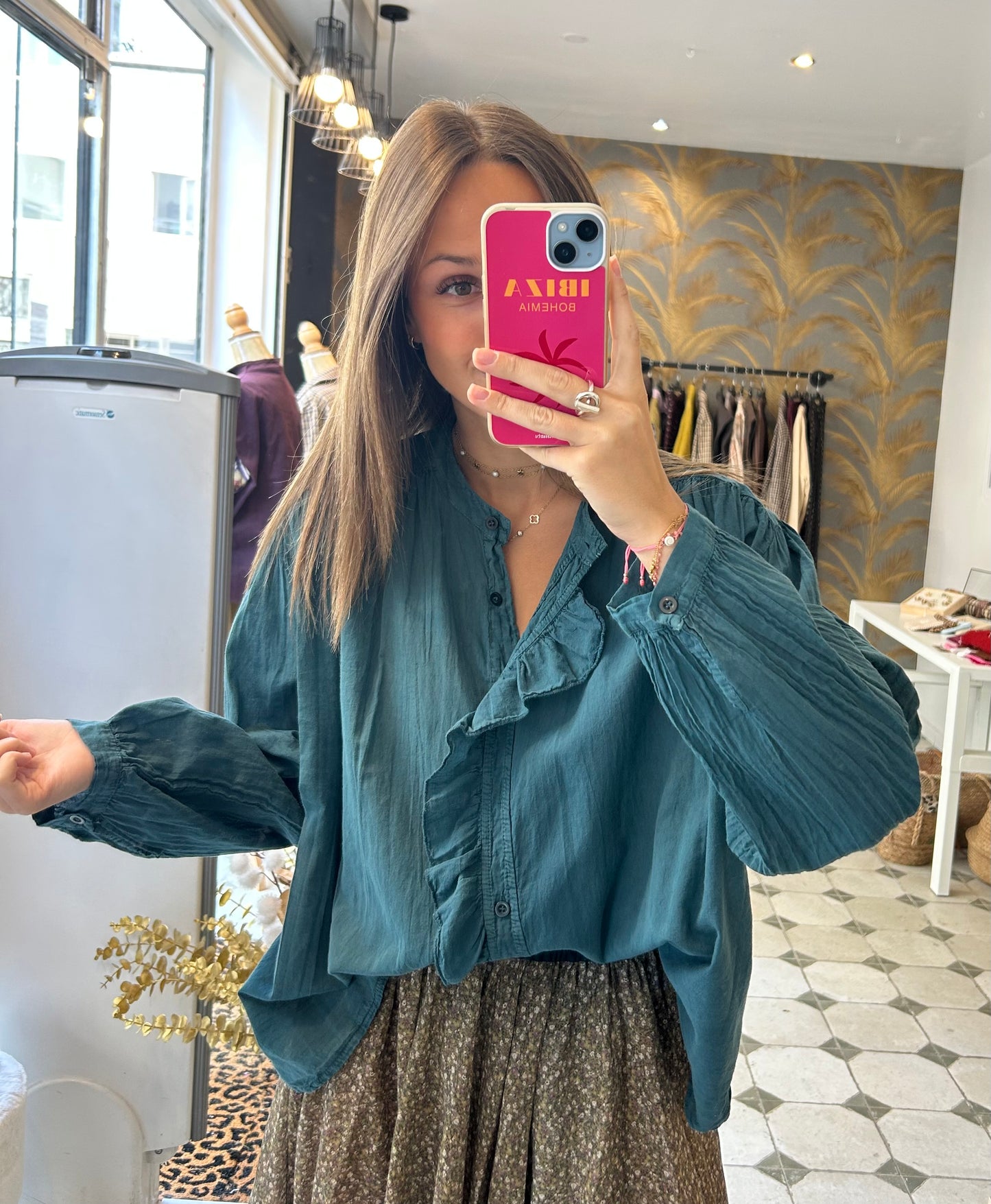 Chemise Soline bleu canard - Johanna Paris