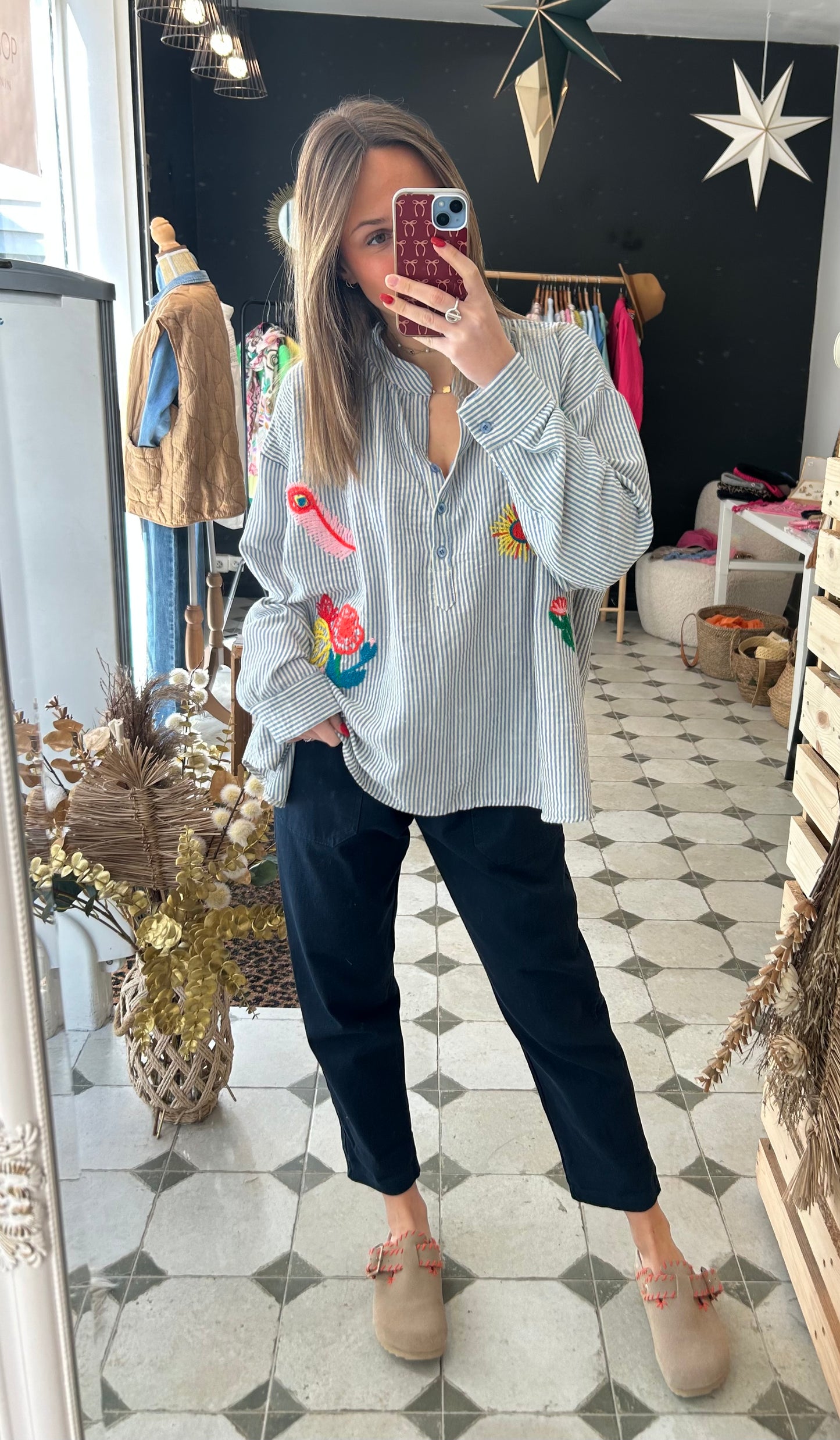 Pantalon en Toile bleu marine - Johanna Paris