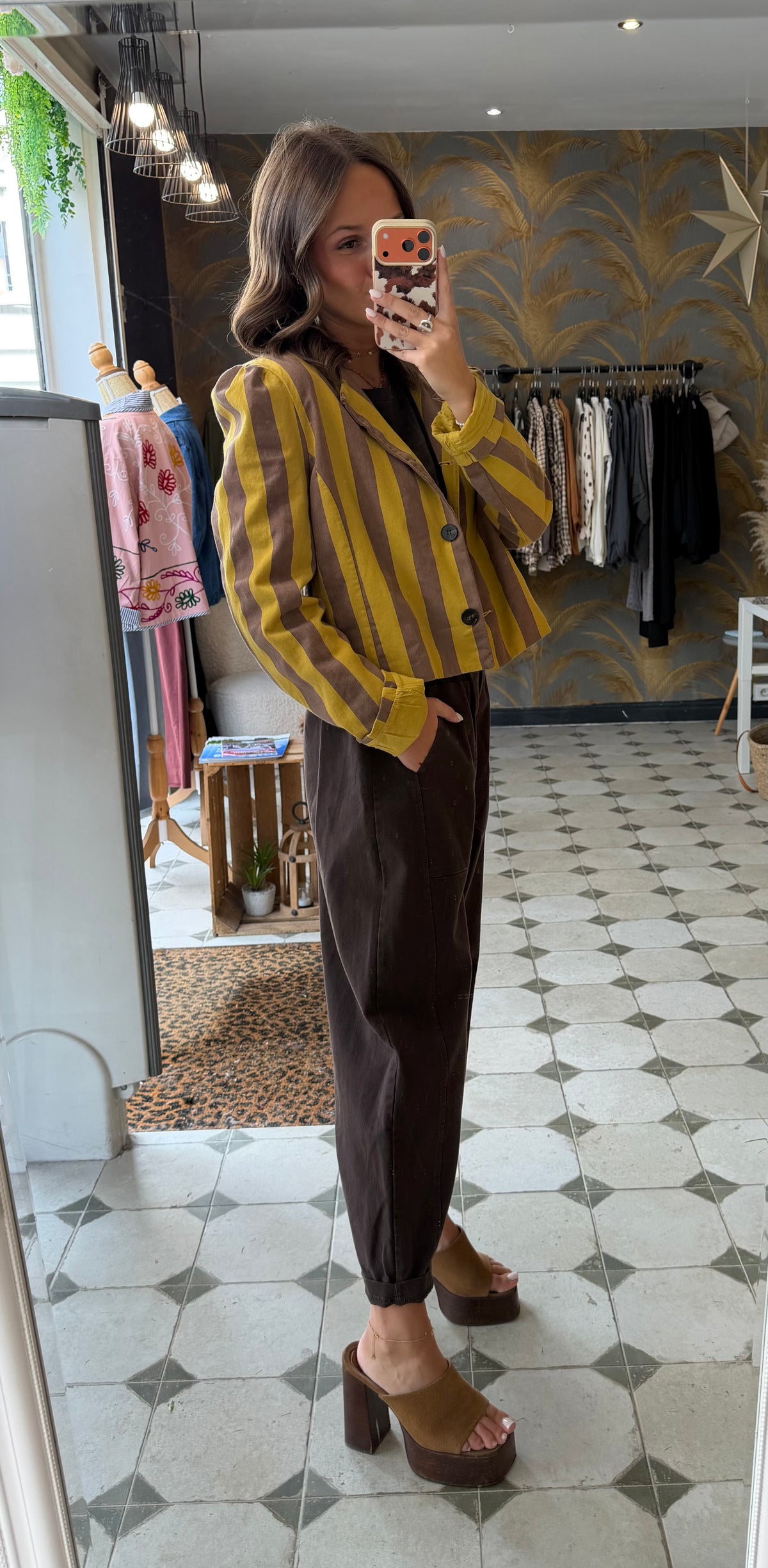 Pantalon en toile forme ballon chocolat - Johanna paris
