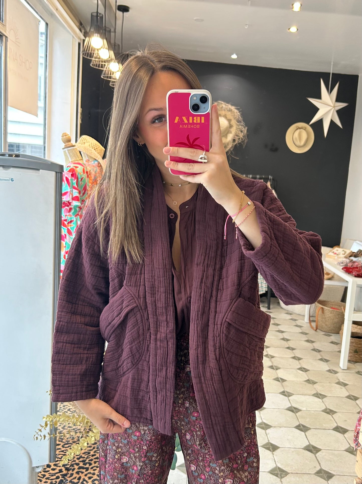 Veste matelassée prune - Johanna Paris