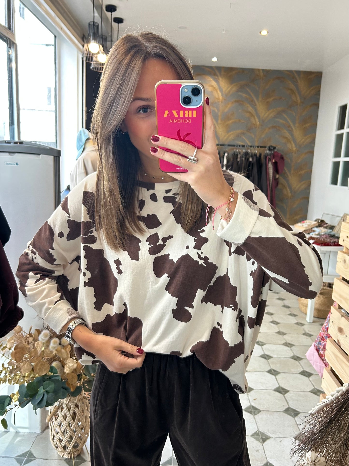 T-Shirt Col Bateau Cow - Johanna Paris
