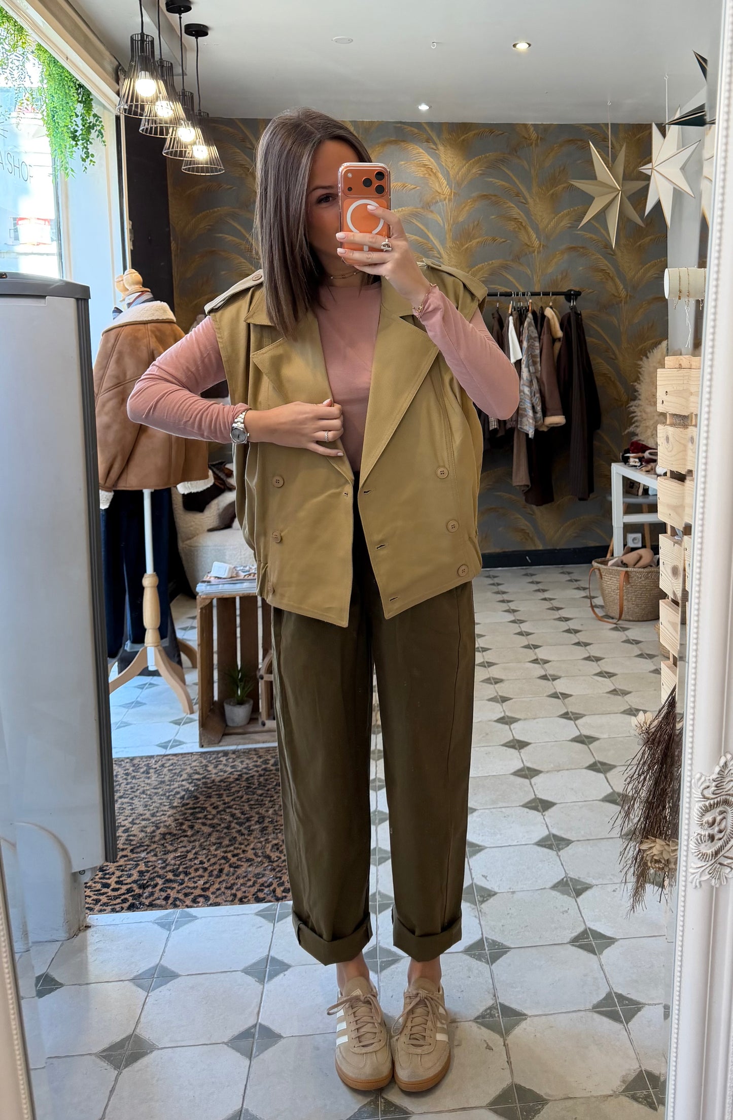 Pantalon Magique long en toile kaki- Johanna Paris