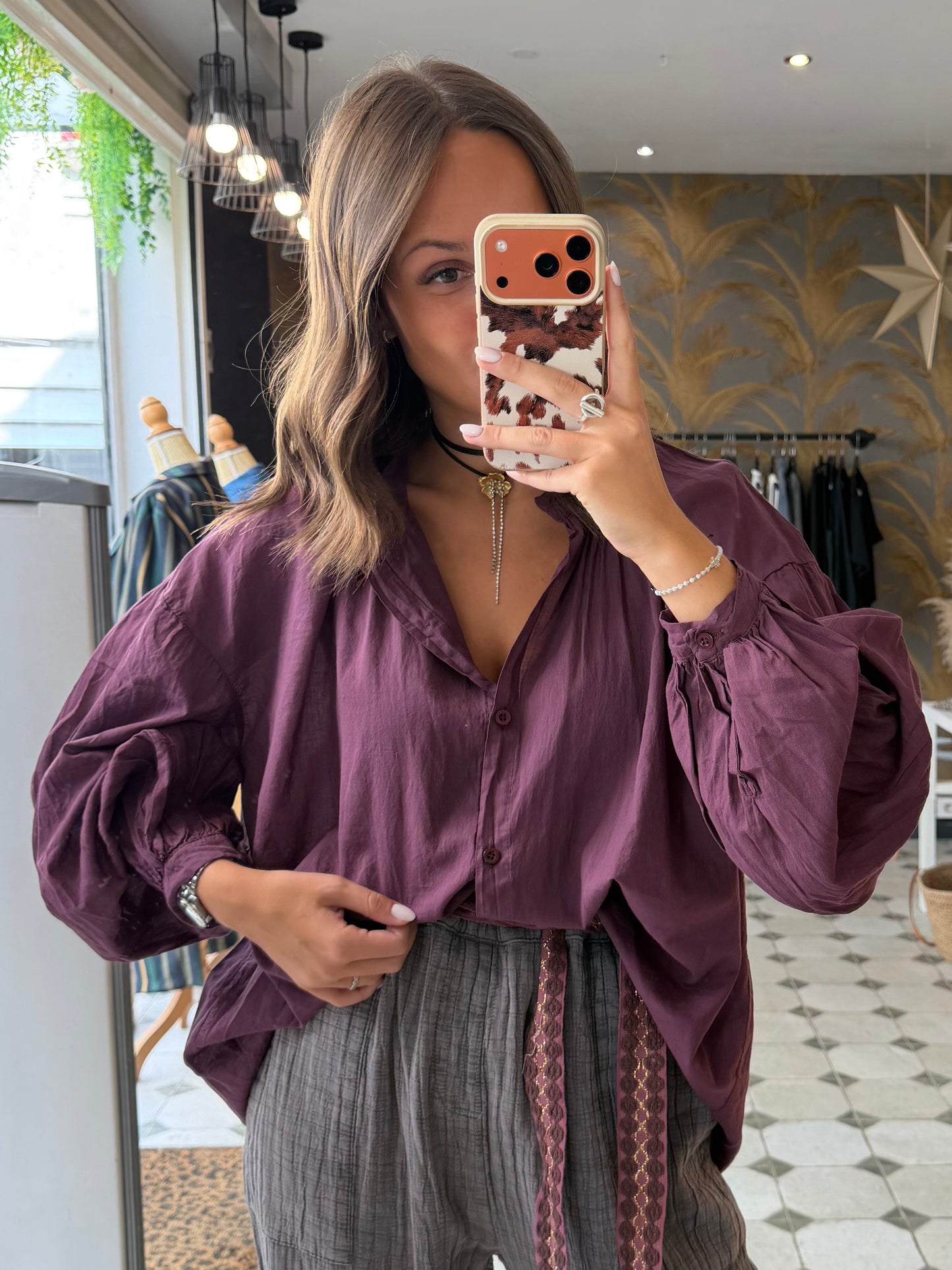 Chemise Clémentine prune - Johanna Paris