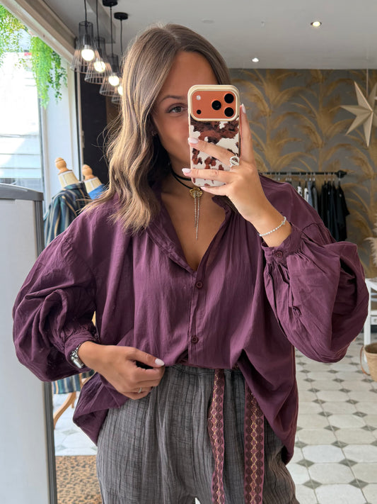 Chemise Clémentine prune - Johanna Paris