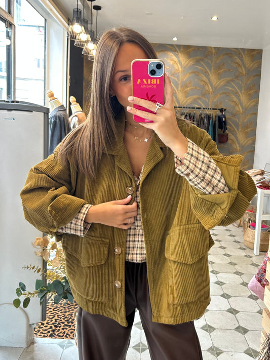 Veste en velours Mélissa moutarde - Johanna Paris