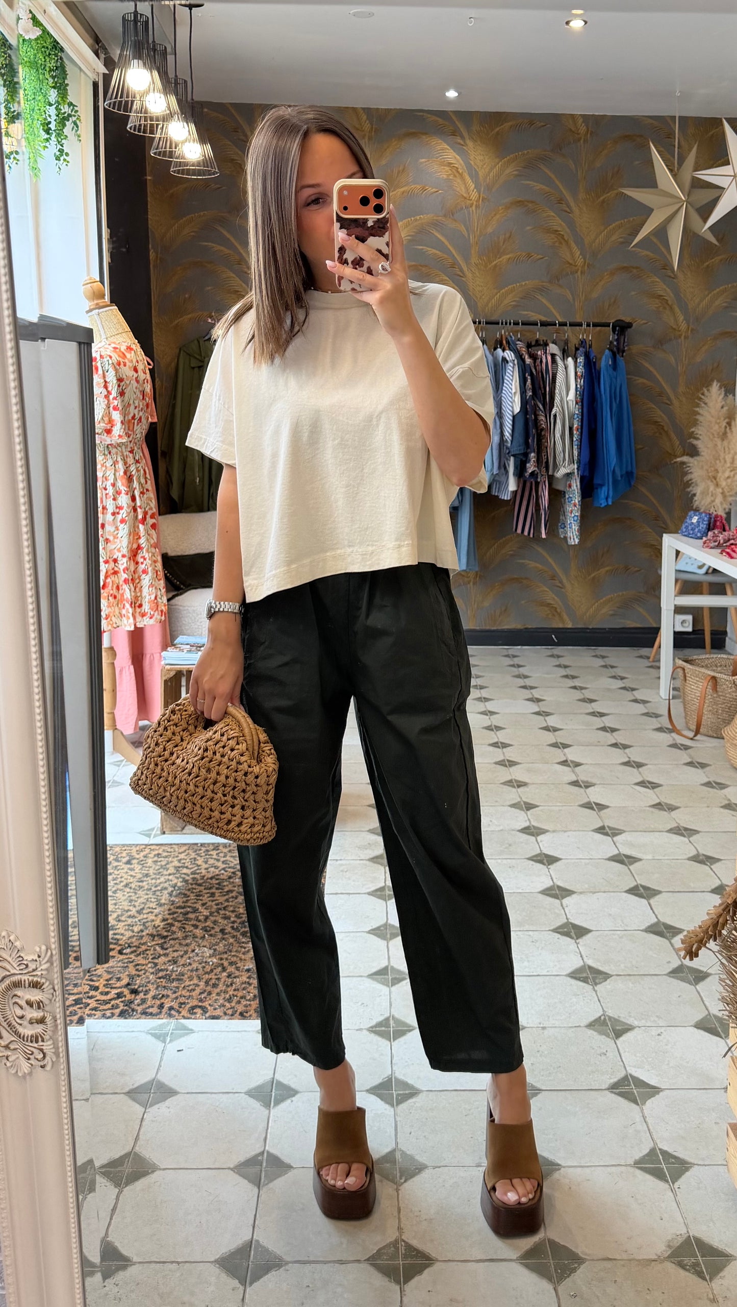 Pantalon Magique en toile fine vert bouteille - Johanna Paris