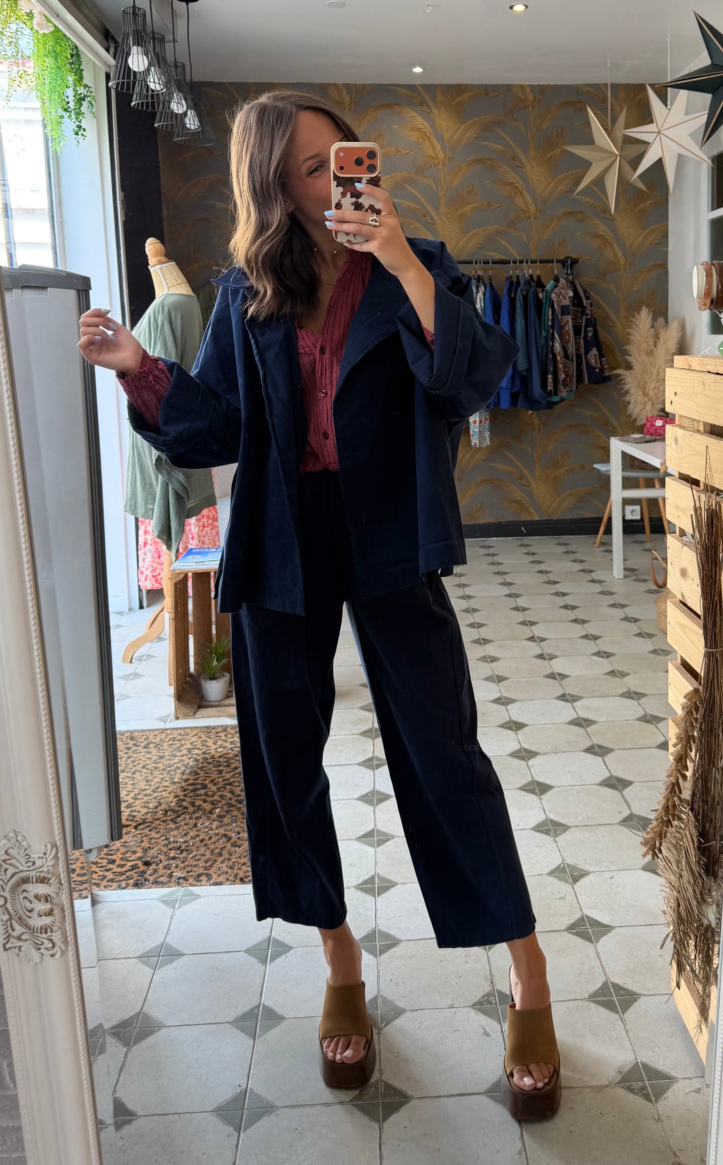 Veste en toile bleu marine  - Johanna Paris