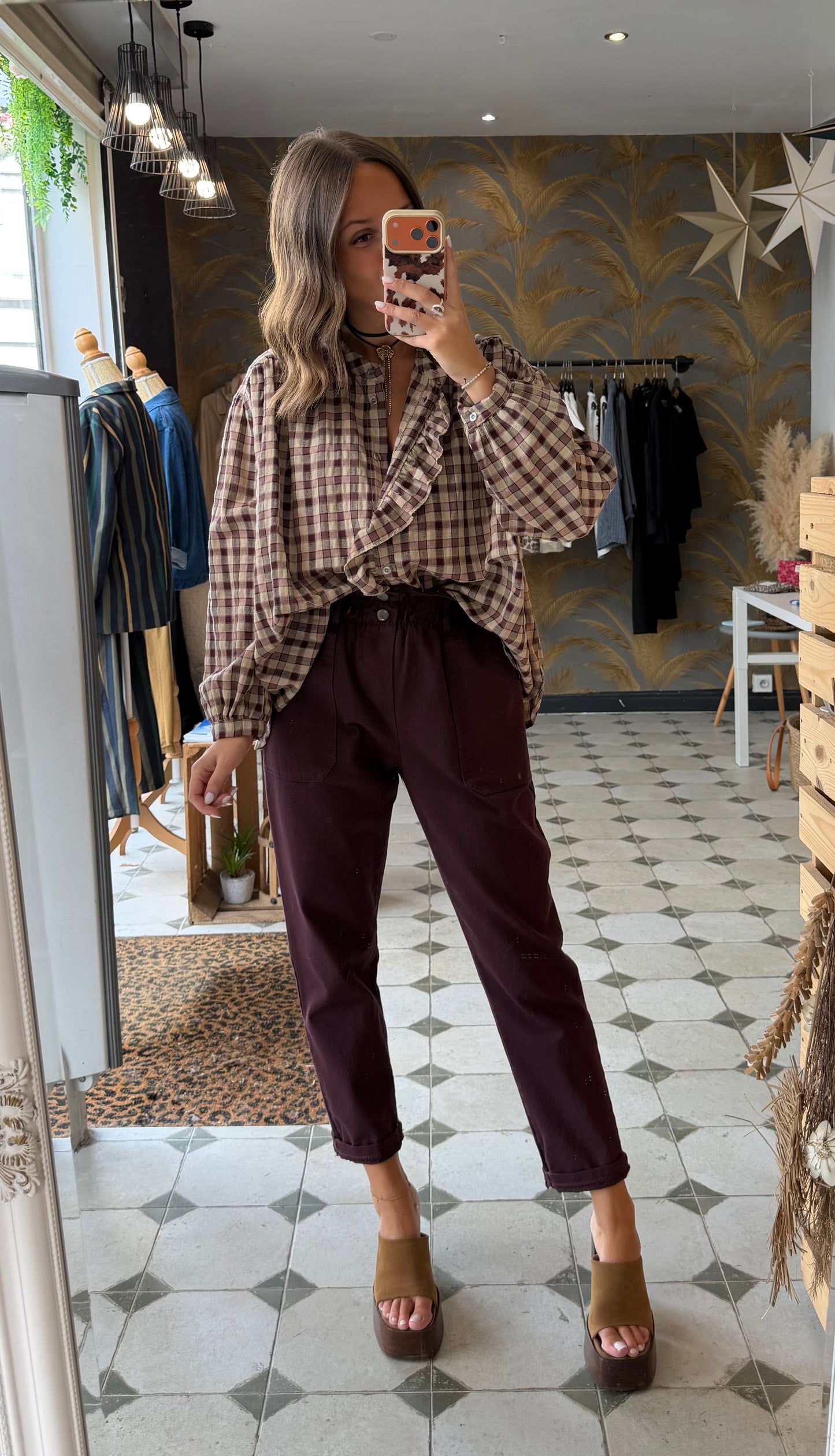 Chemise Vania rose/prune - Johanna Paris