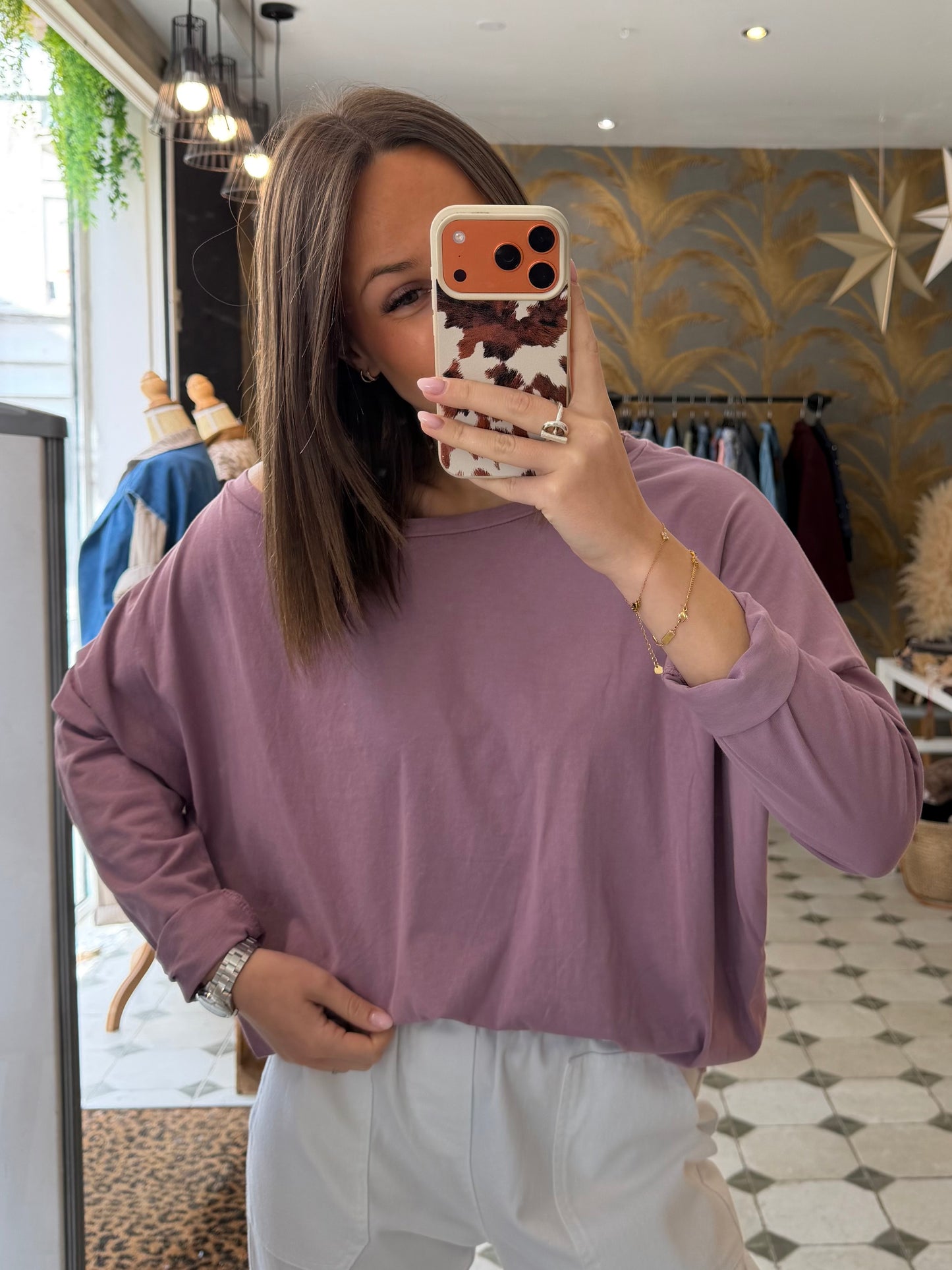 T-Shirt Col Bateau parme - Johanna Paris