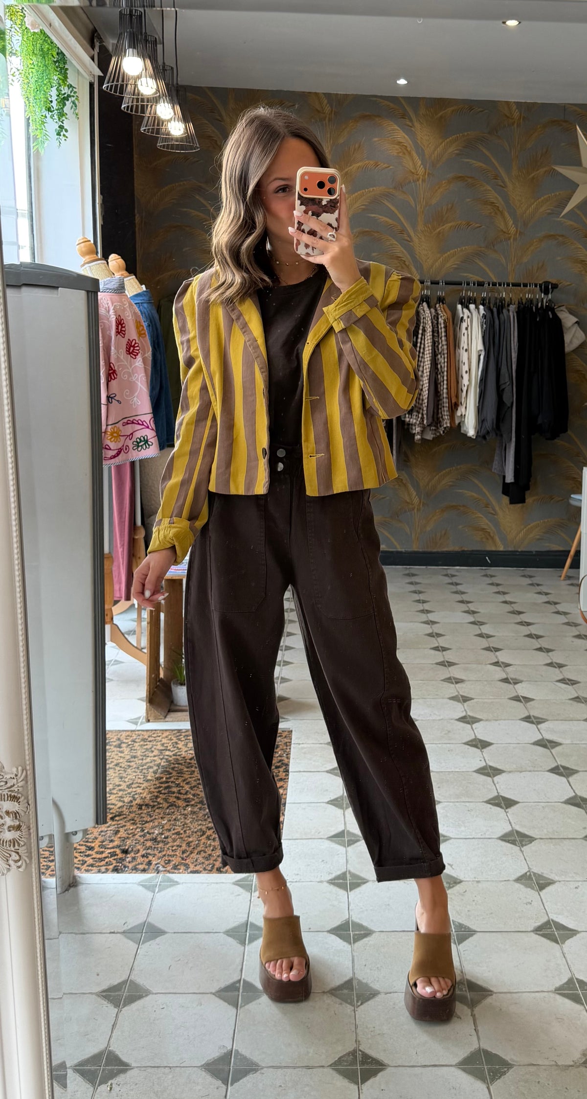 Pantalon en toile forme ballon chocolat - Johanna paris