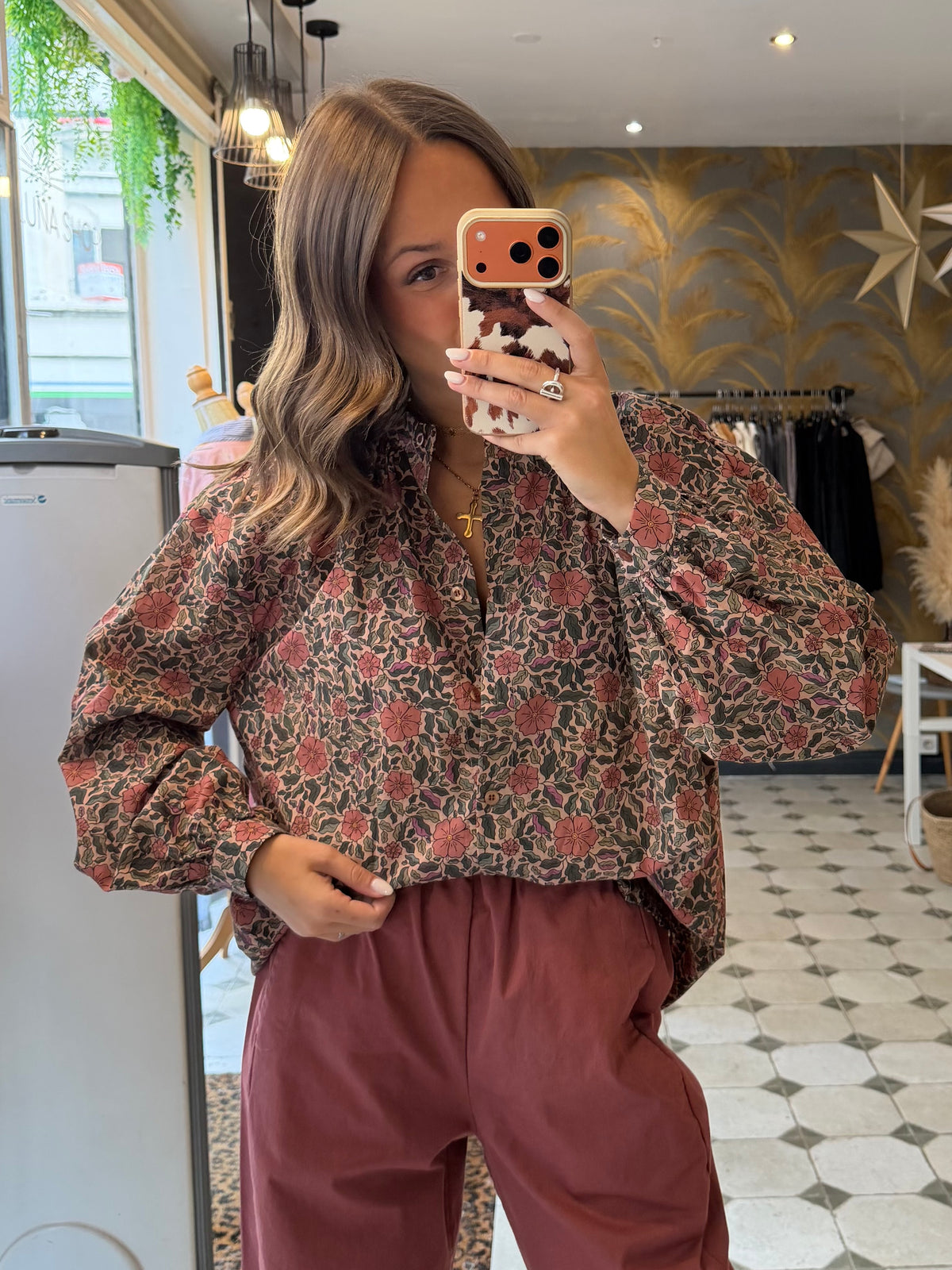 Blouse Flowers rose - Johanna Paris