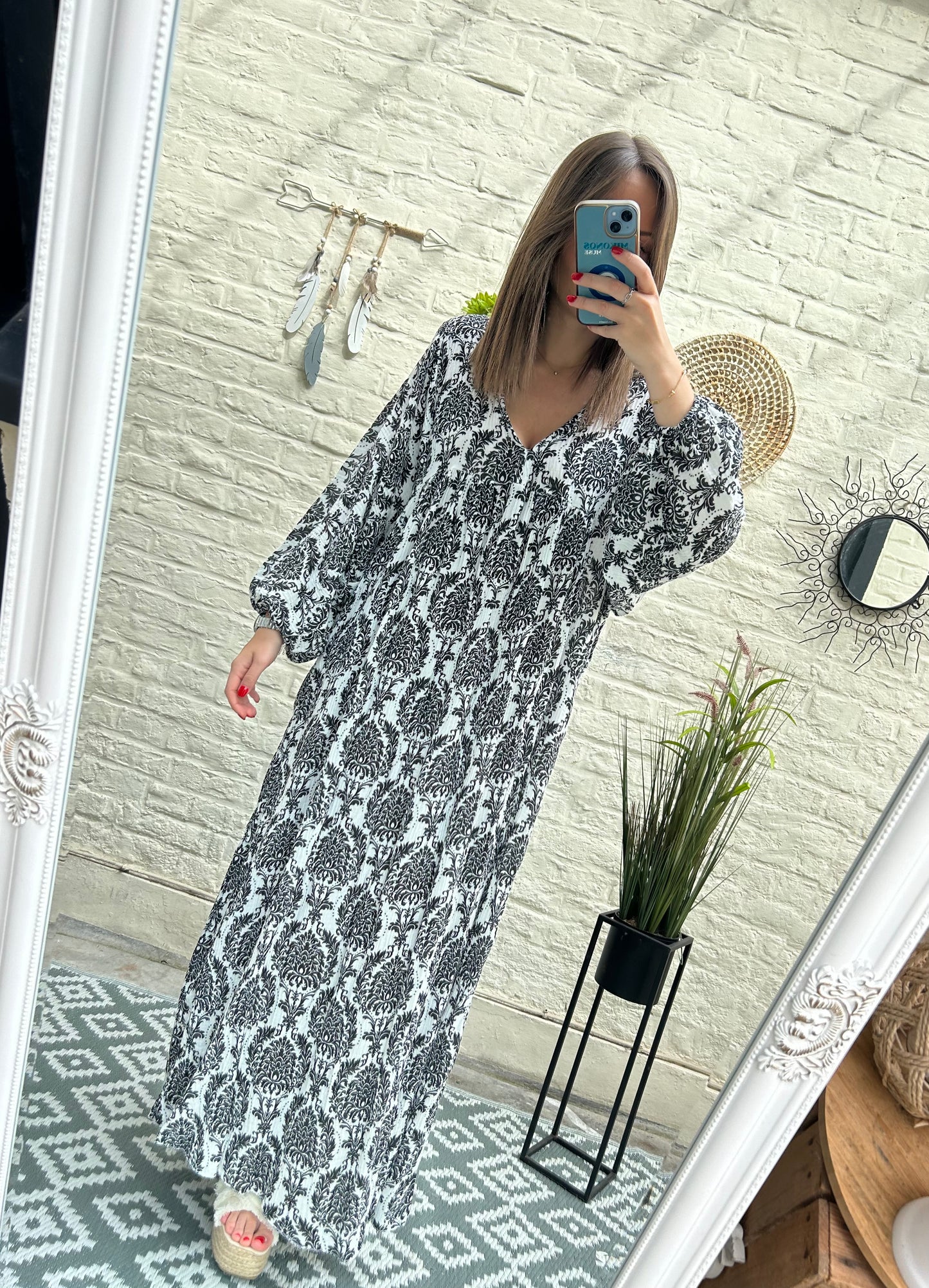 Robe longue en gaze de coton