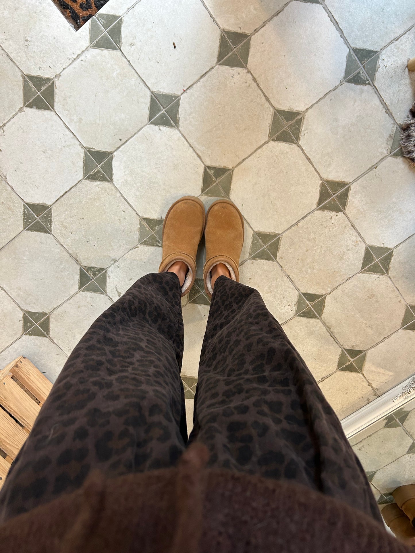 Pantalon Magique en velours léopard chocolat - Johanna Paris