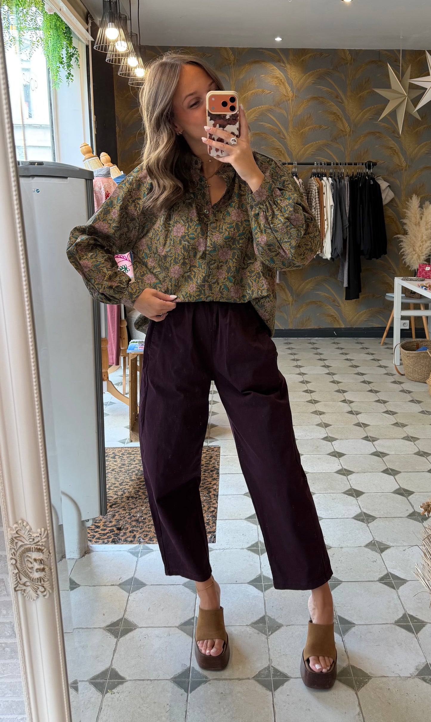 Pantalon Magique en toile prune - Johanna Paris