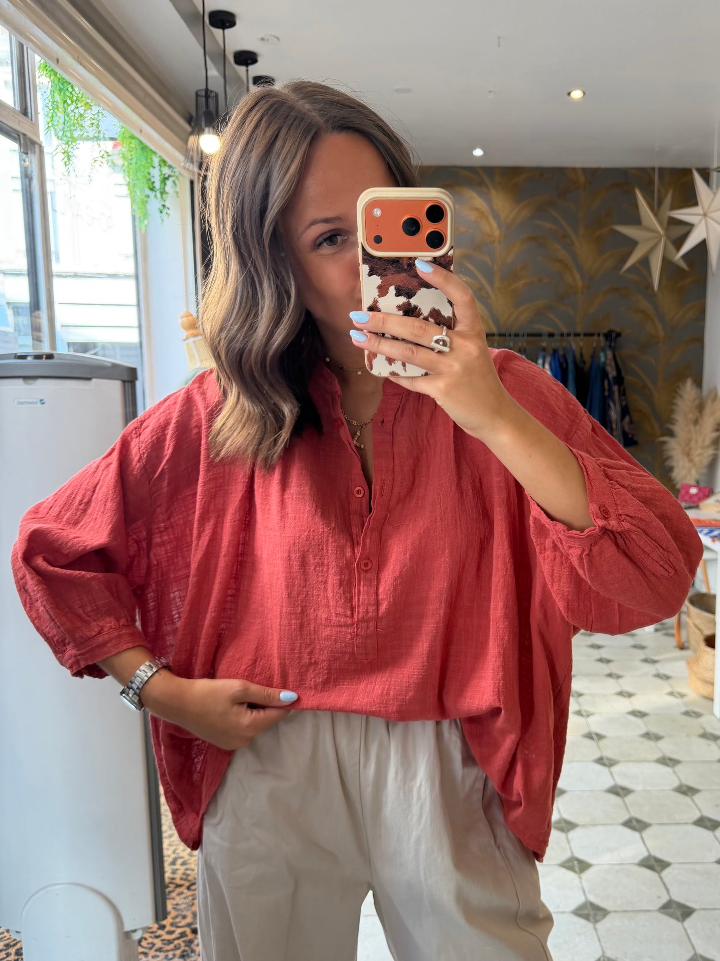 Chemise Ava en Garza Corail - Johanna Paris