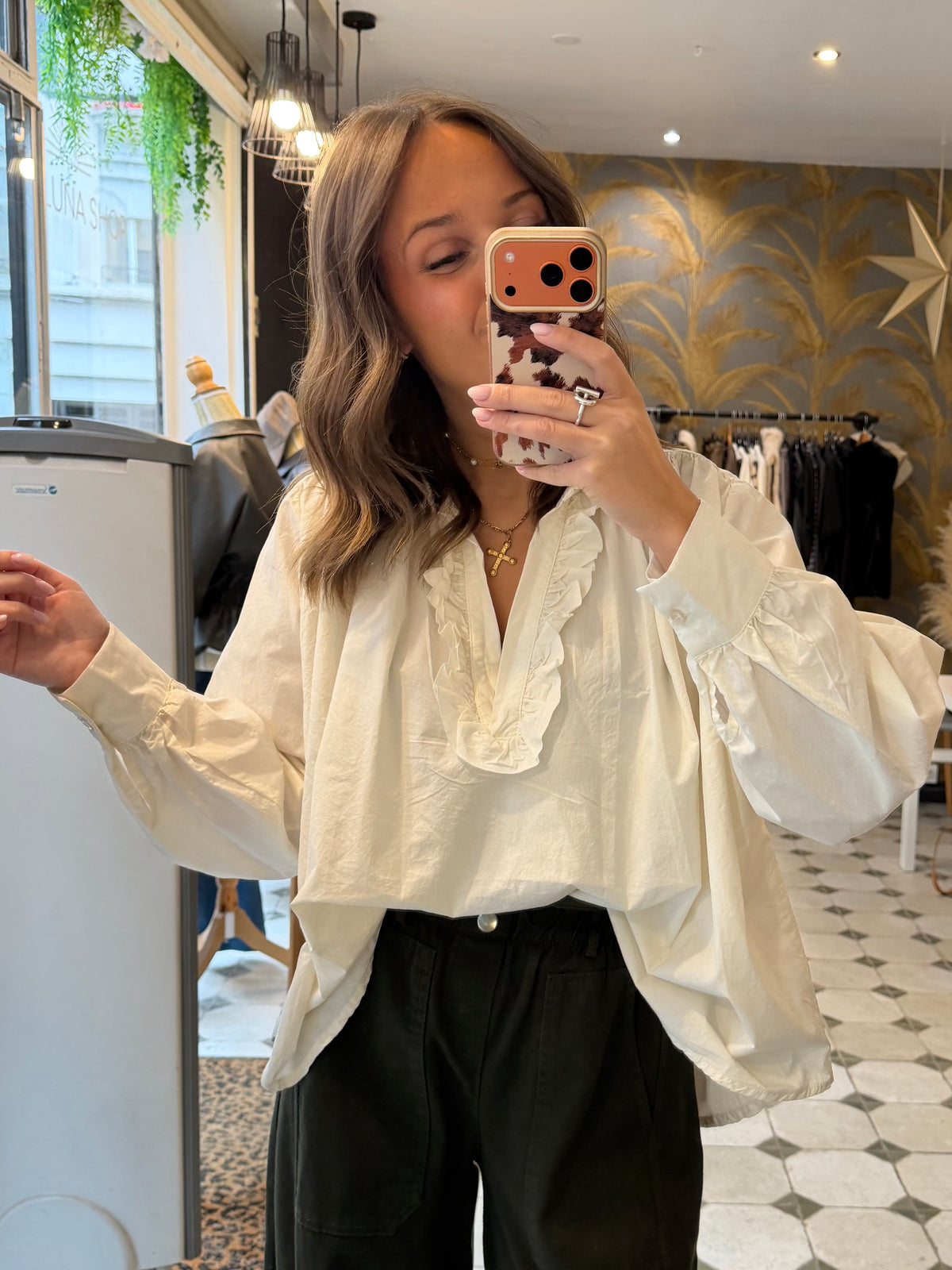 Blouse Aria manches longues écru - Johanna Paris