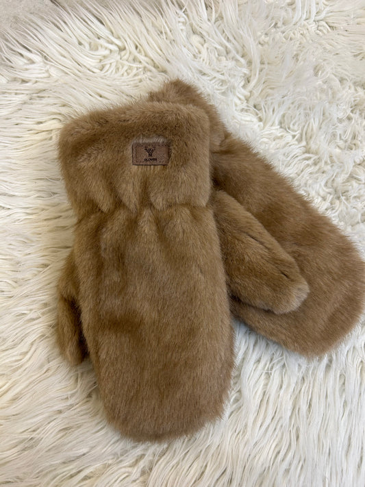 Moufles en fourrure - camel