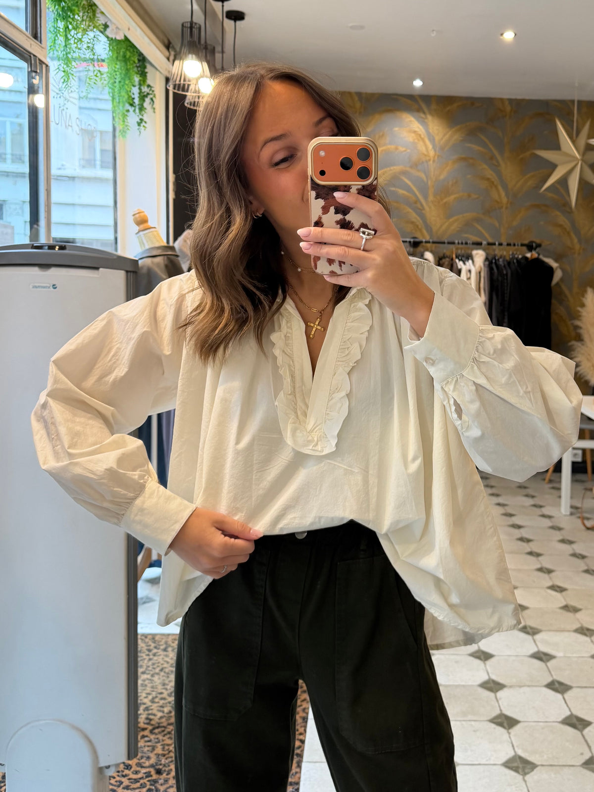 Blouse Aria manches longues écru - Johanna Paris
