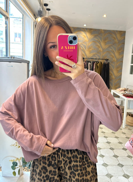 T-Shirt Col Bateau vieux rose - Johanna Paris