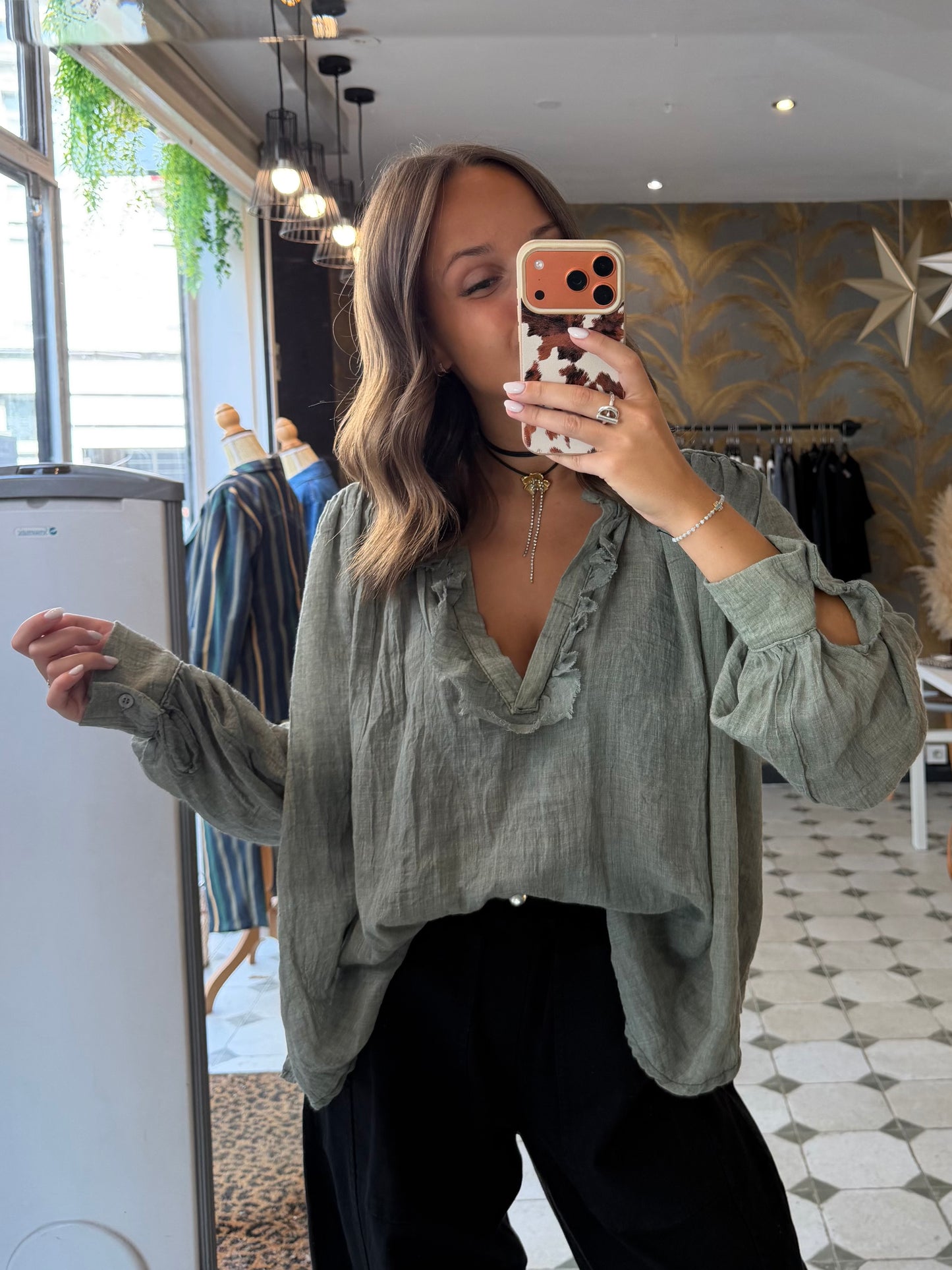 Blouse ML Aria kaki - Johanna Paris