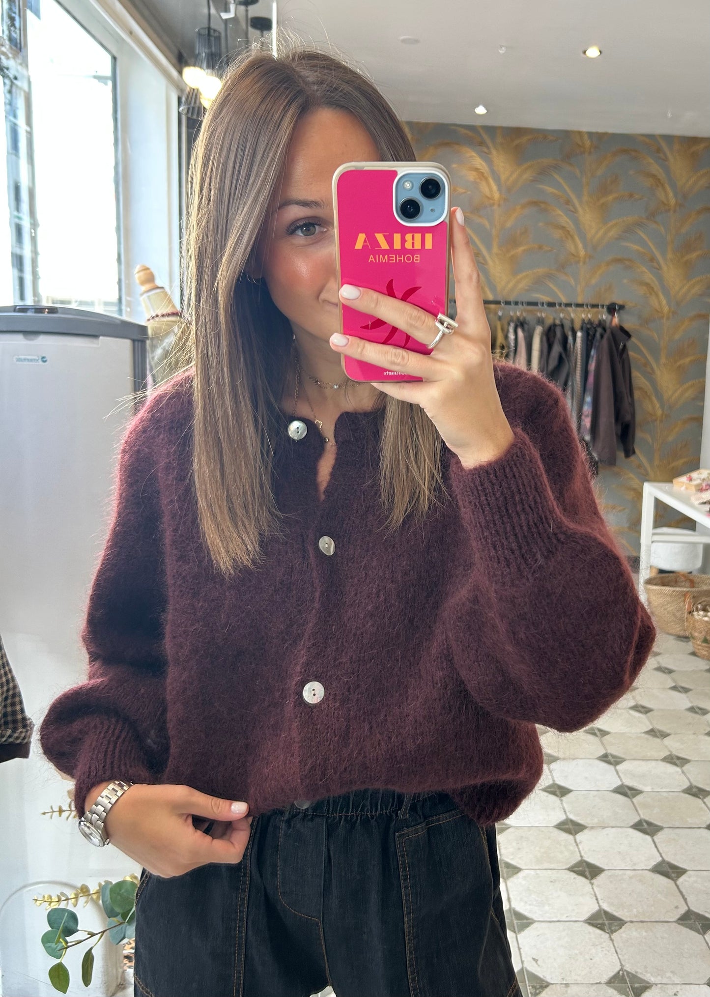 Gilet en laine bordeaux - Johanna Paris