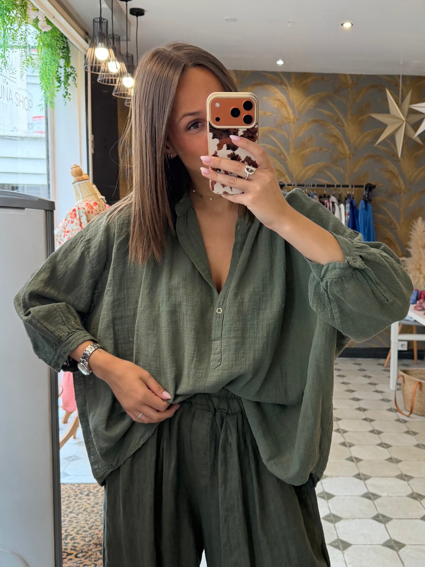 Chemise Ava en Garza kaki - Johanna Paris