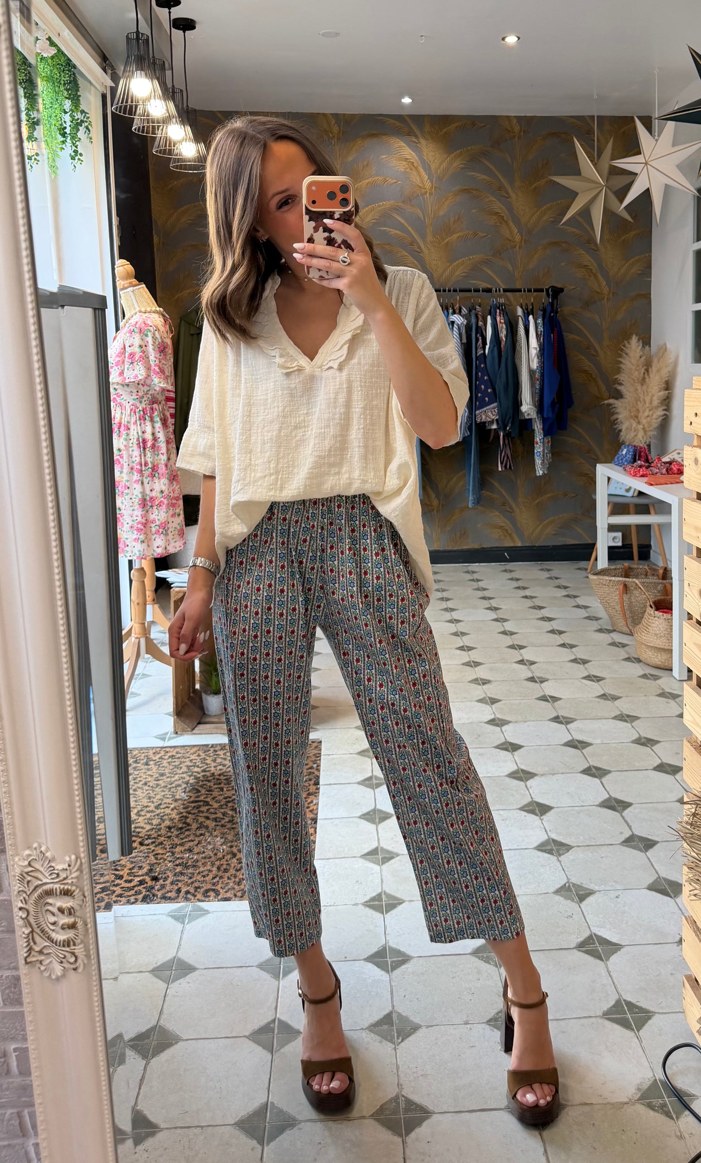 Blouse Aria manches courte écru - Johanna Paris