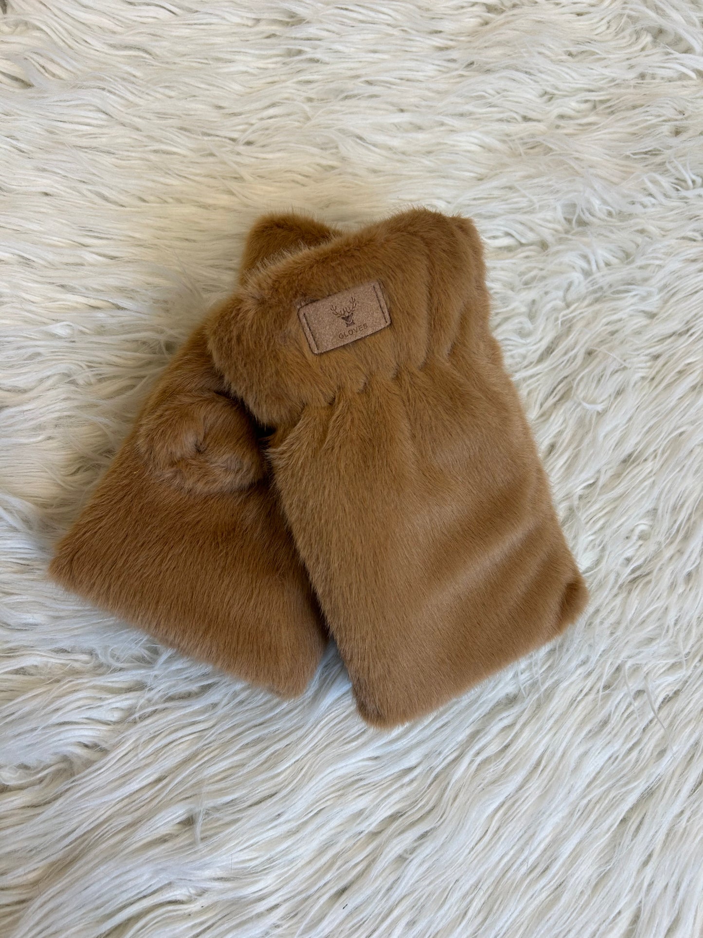 Mitaines en fourrure - camel