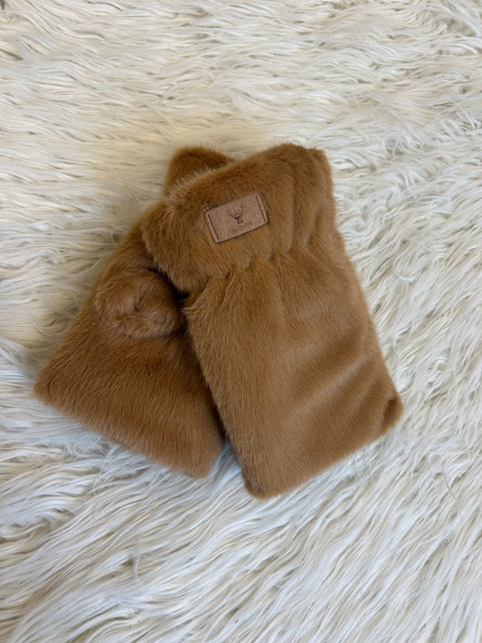 Mitaines en fourrure - camel