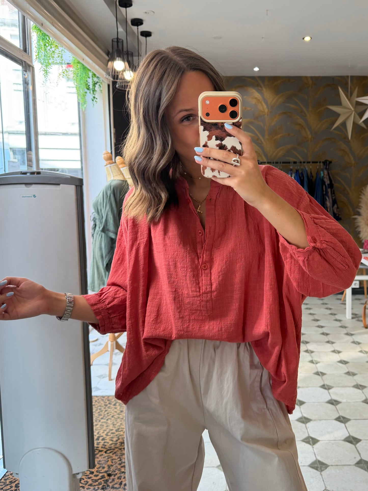 Chemise Ava en Garza Corail - Johanna Paris