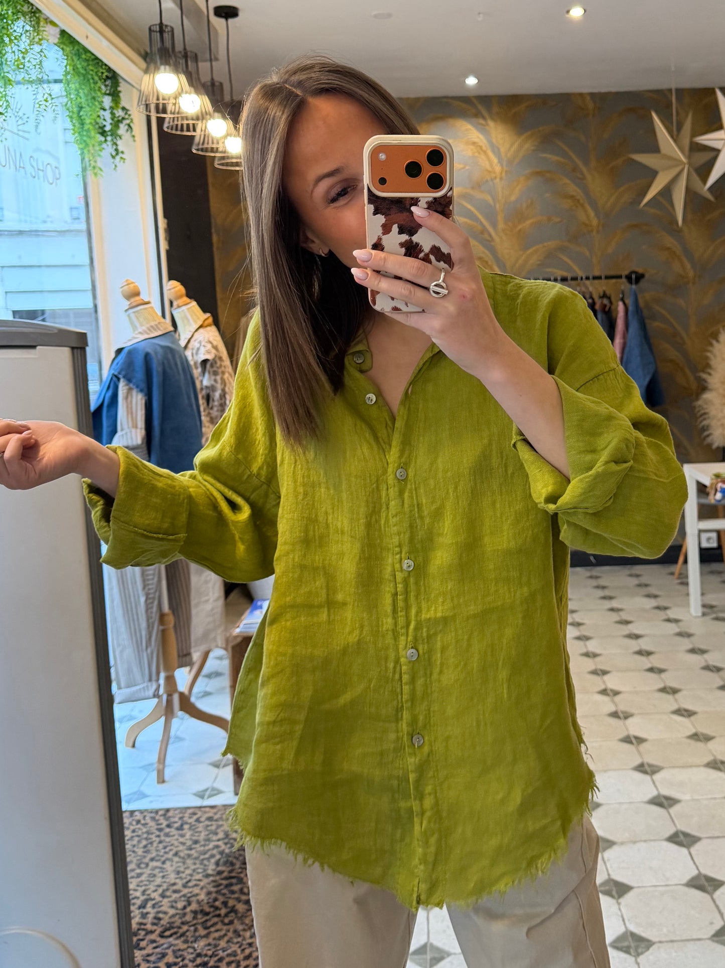 Chemise Lino verte - Johanna Paris