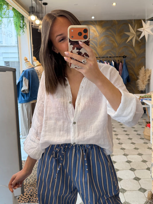 Chemise Lino blanche - Johanna Paris
