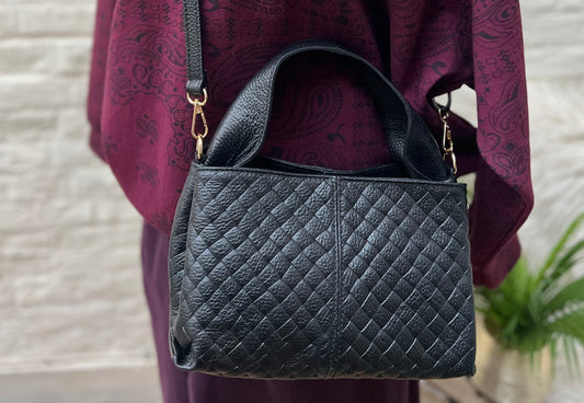 Sac en cuir noir