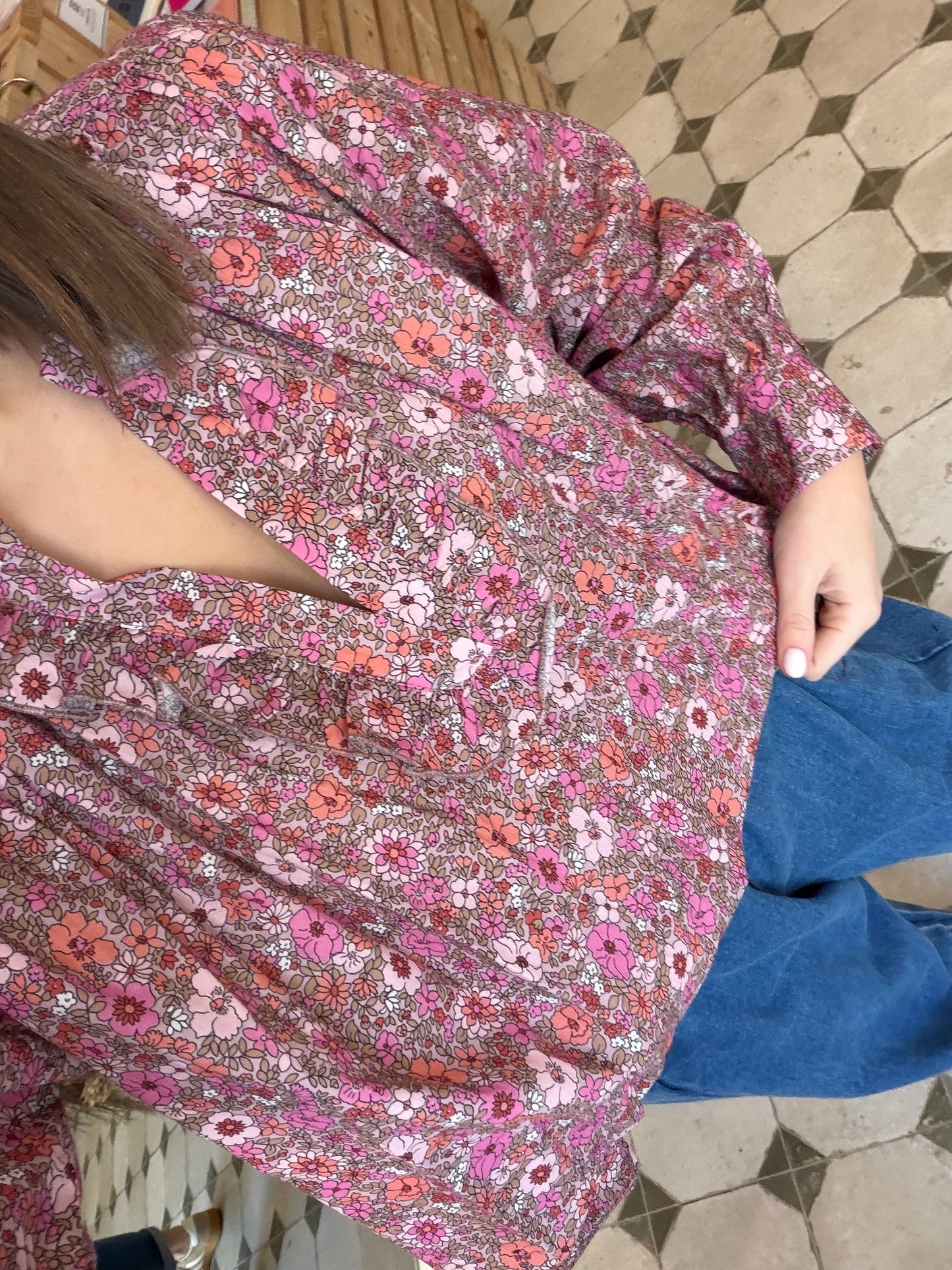 Blouse Flowers rose - Johanna Paris
