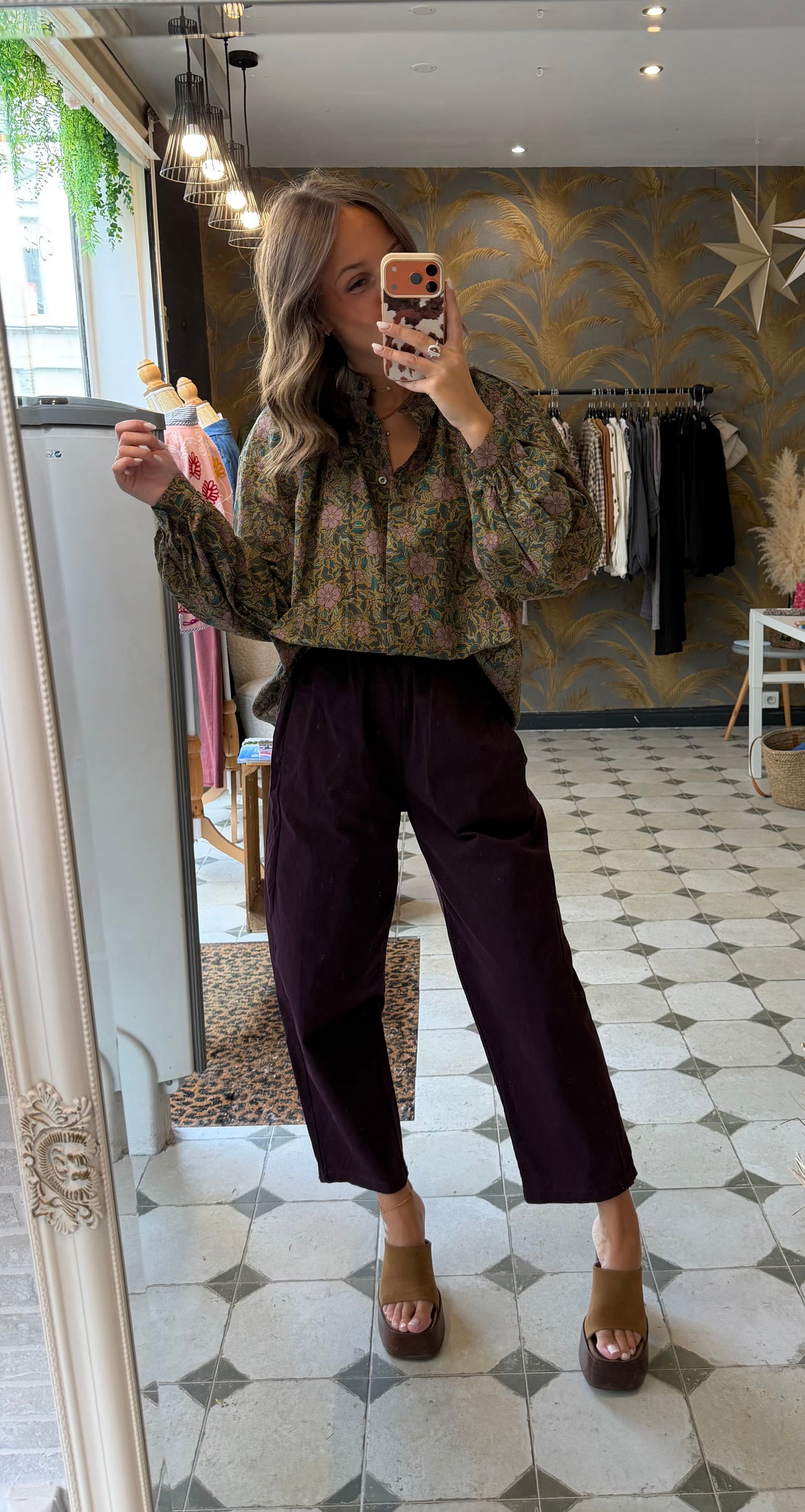 Pantalon Magique en toile prune - Johanna Paris