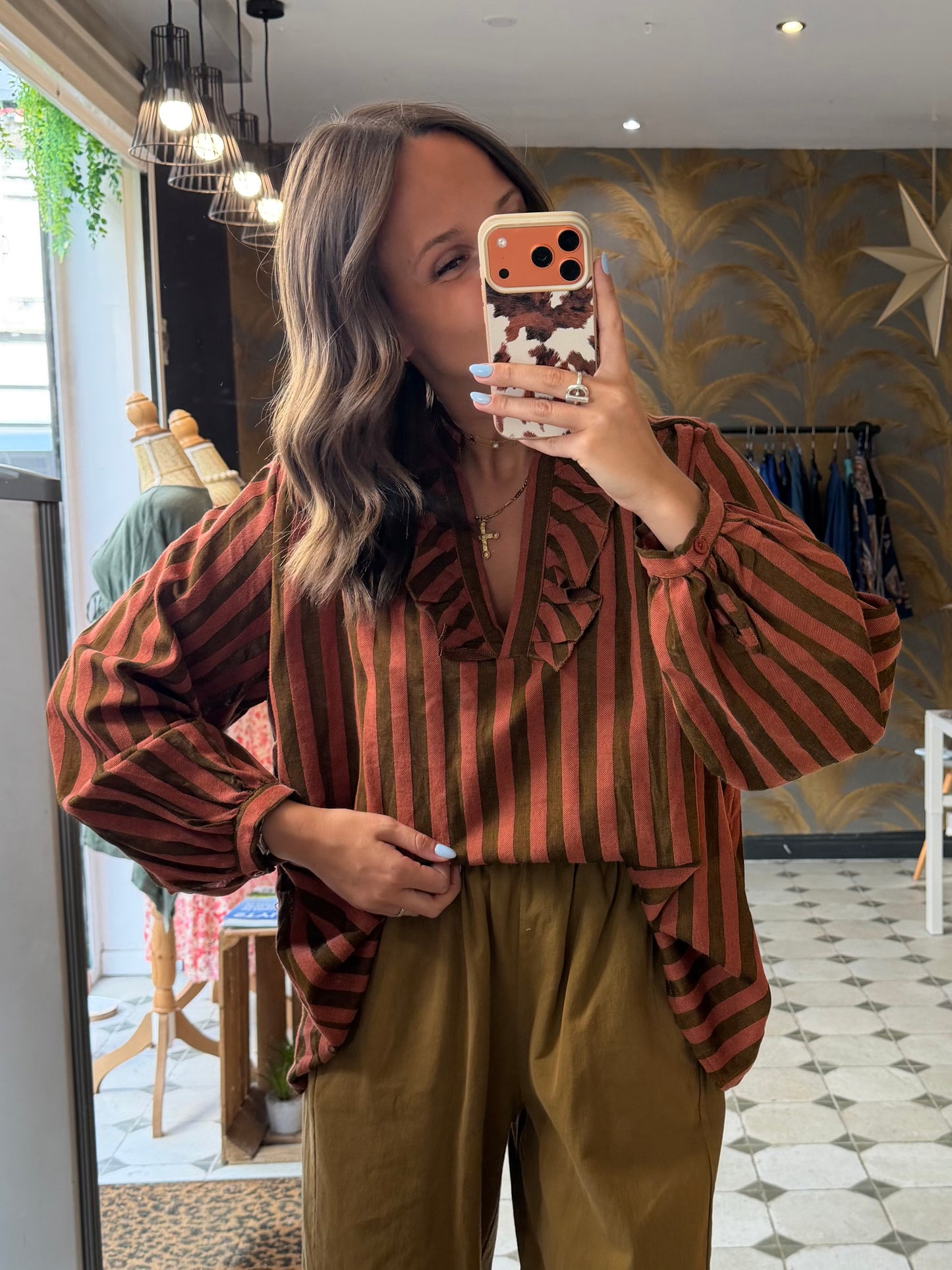 Blouse Aria rayé terracota  - Johanna Paris